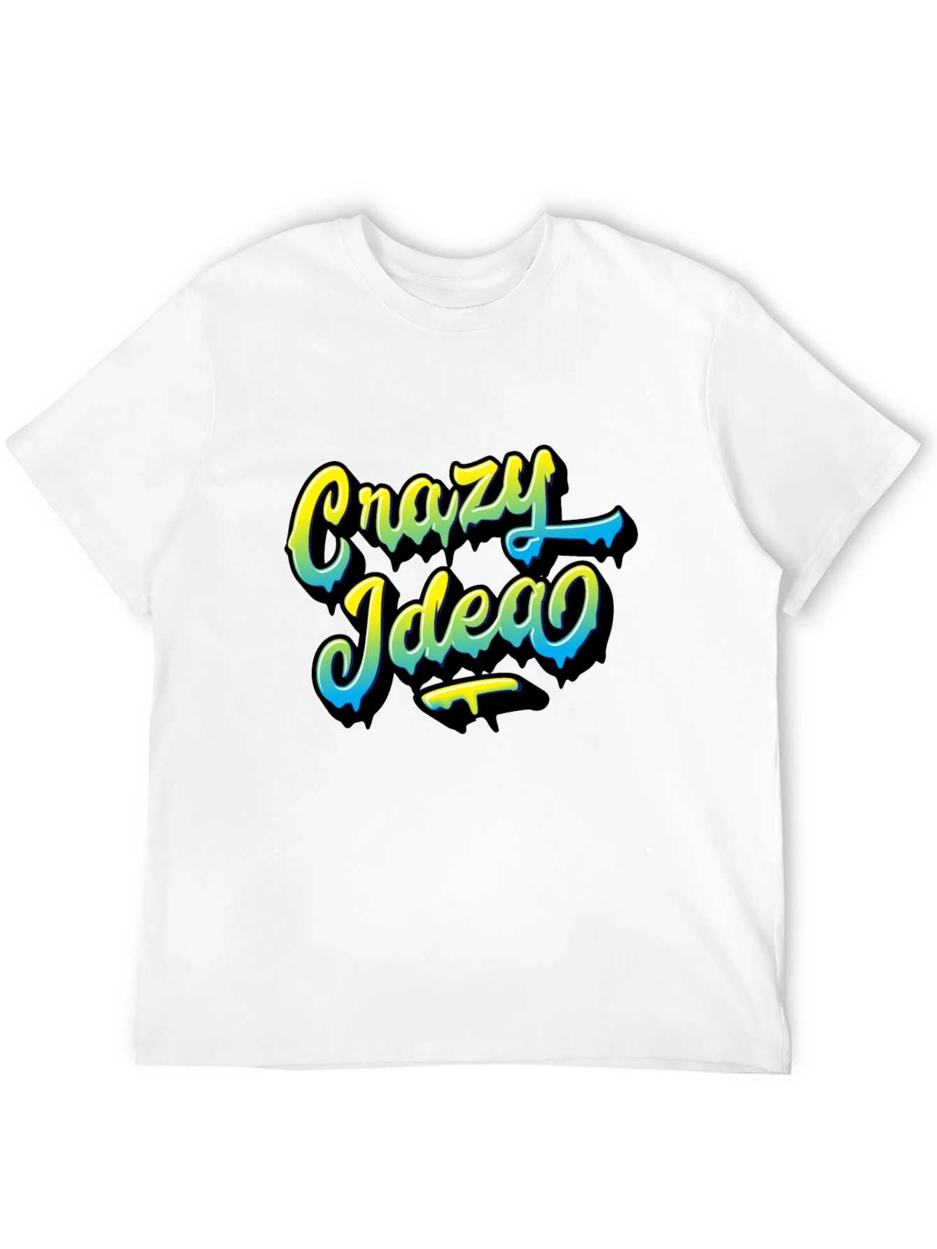 Crazy Idea Graphic Tee - Black Casual T-Shirt