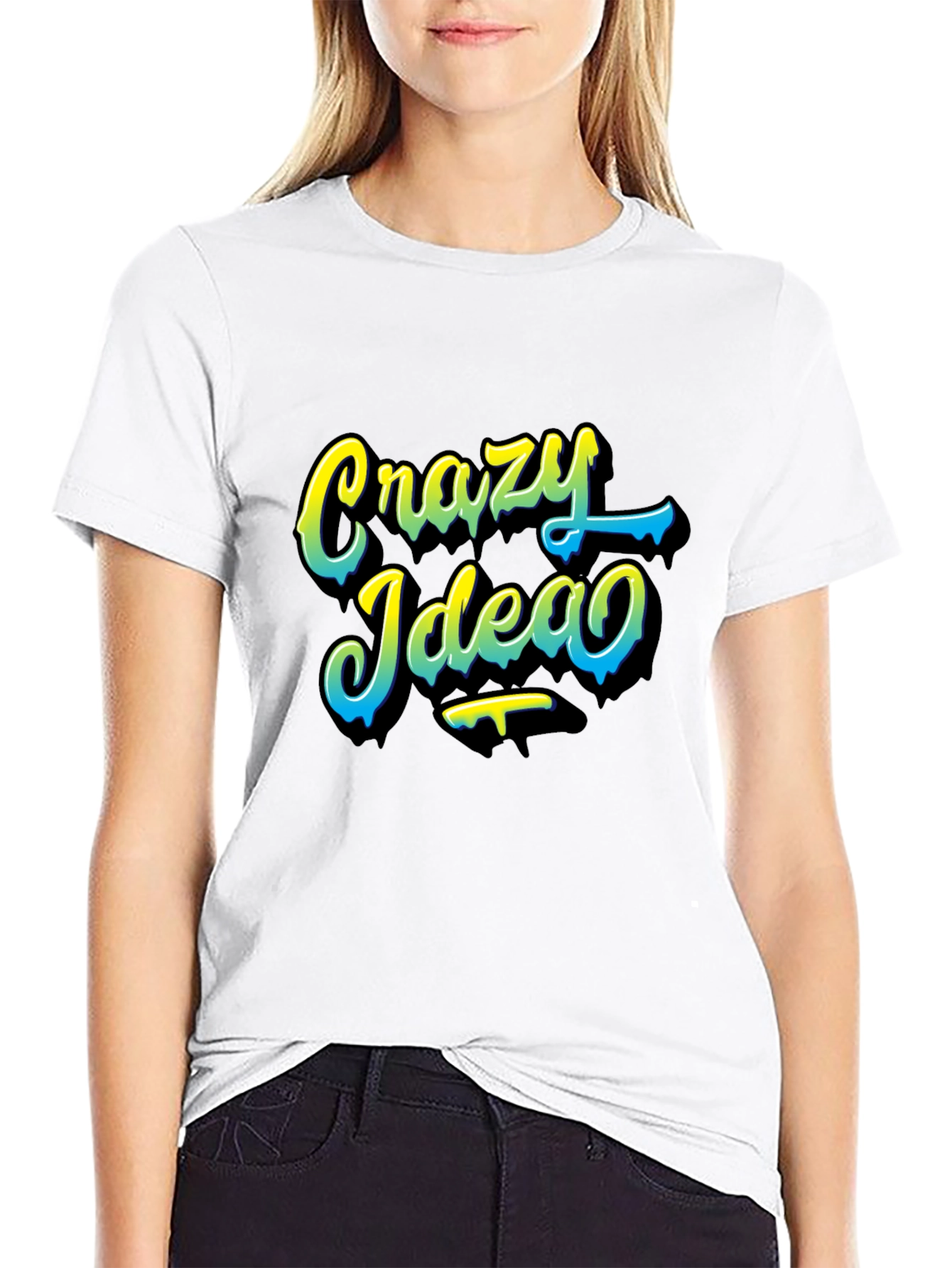 Crazy Idea Graphic Tee - Black Casual T-Shirt