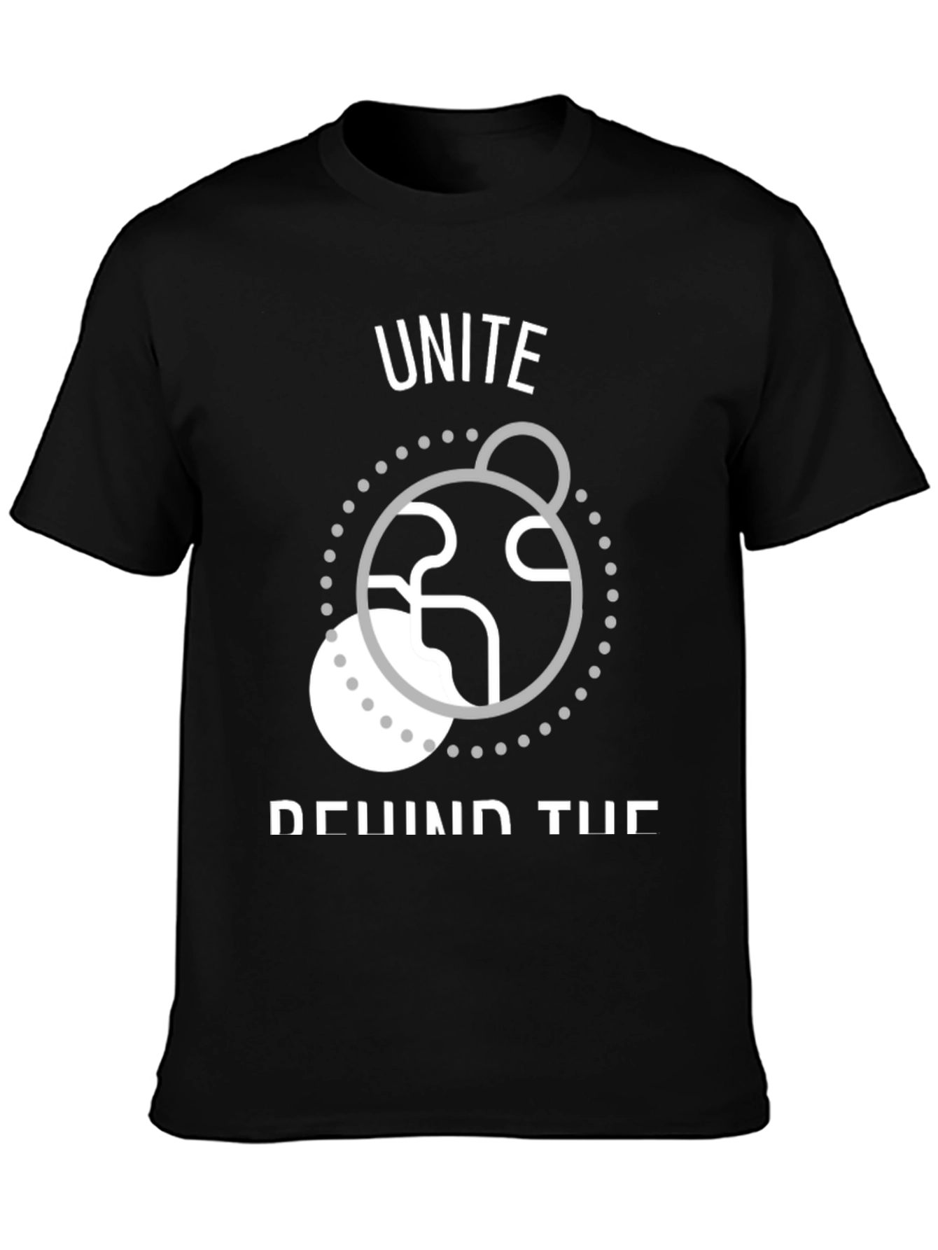 Unite T-Shirt: World Design Black Tee Casual Wear