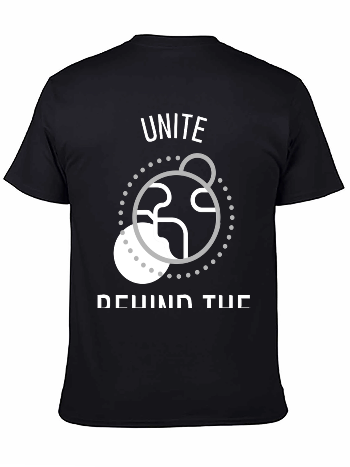 Unite T-Shirt: World Design Black Tee Casual Wear