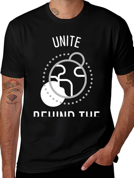 Unite T-Shirt: World Design Black Tee Casual Wear