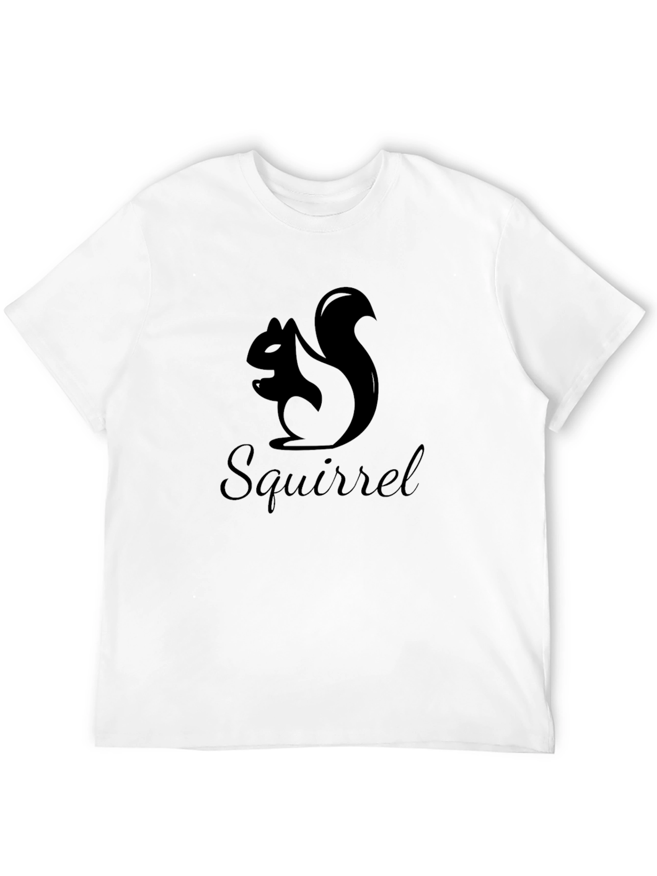 Squirrel Graphic Print Black T-Shirt