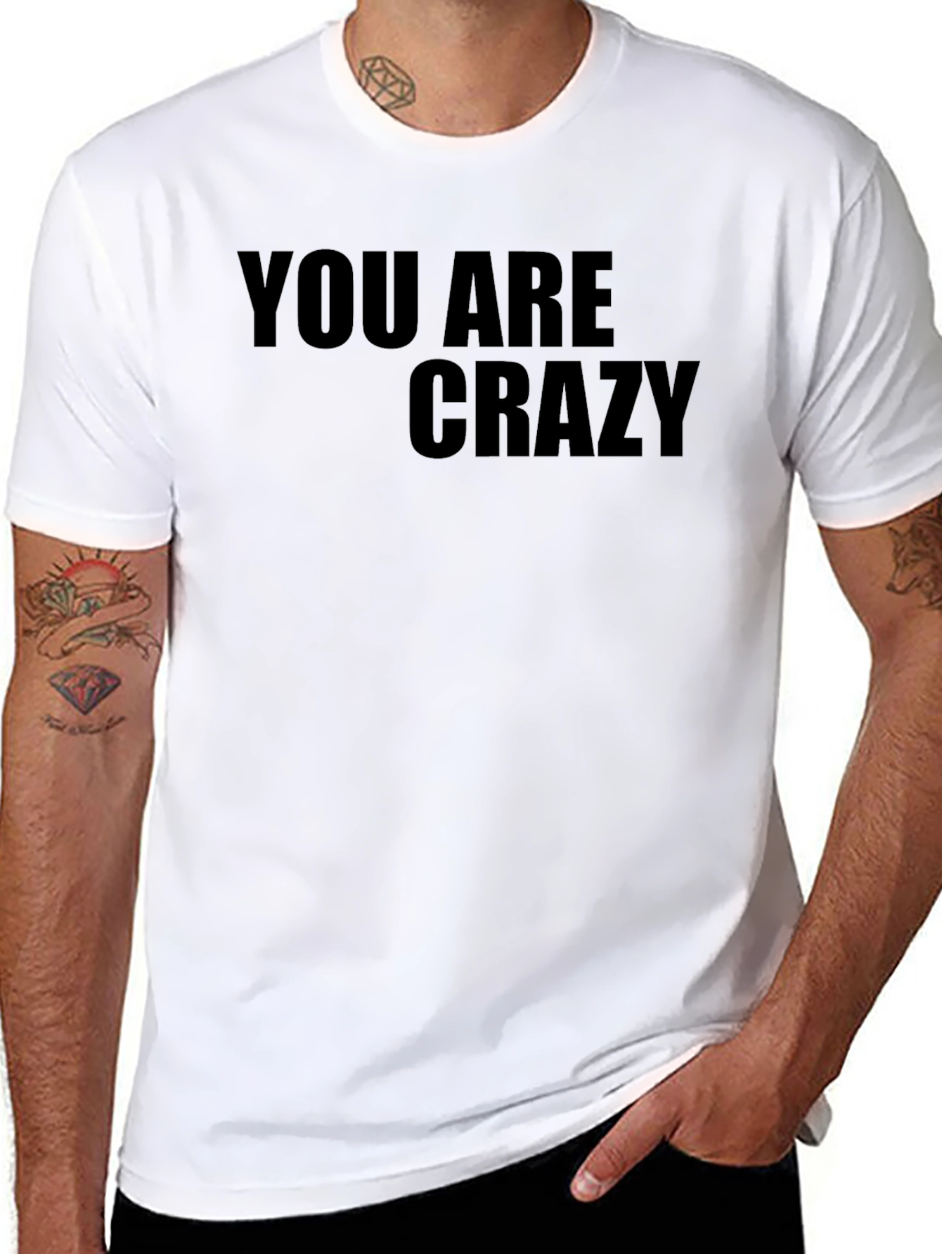 You Are Crazy Graphic Tee - Mens Black T-Shirt