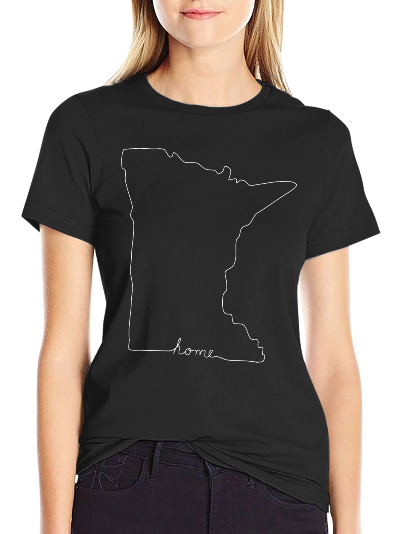 Minnesota State Outline Home Graphic Tee