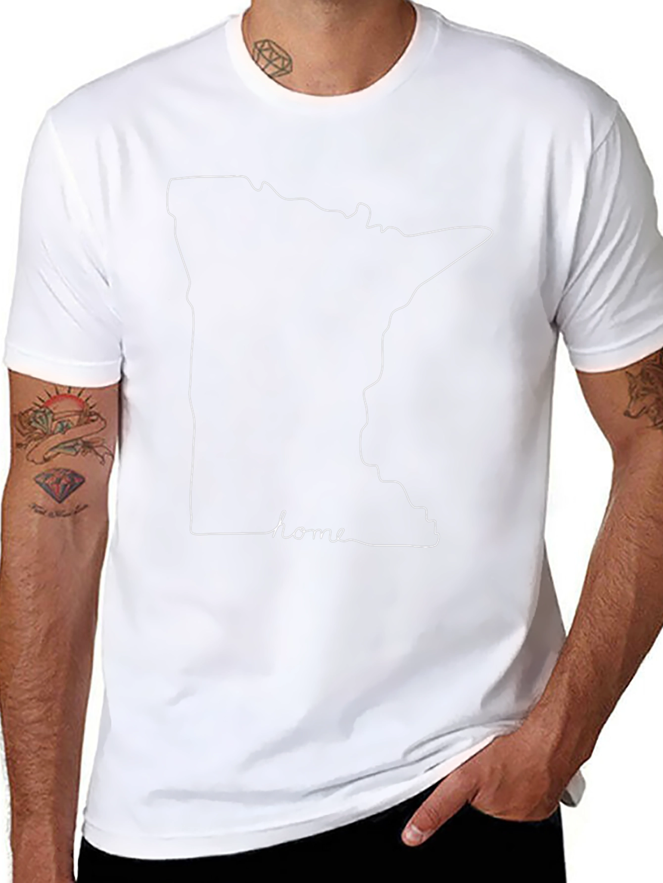 Minnesota State Outline Home Graphic Tee