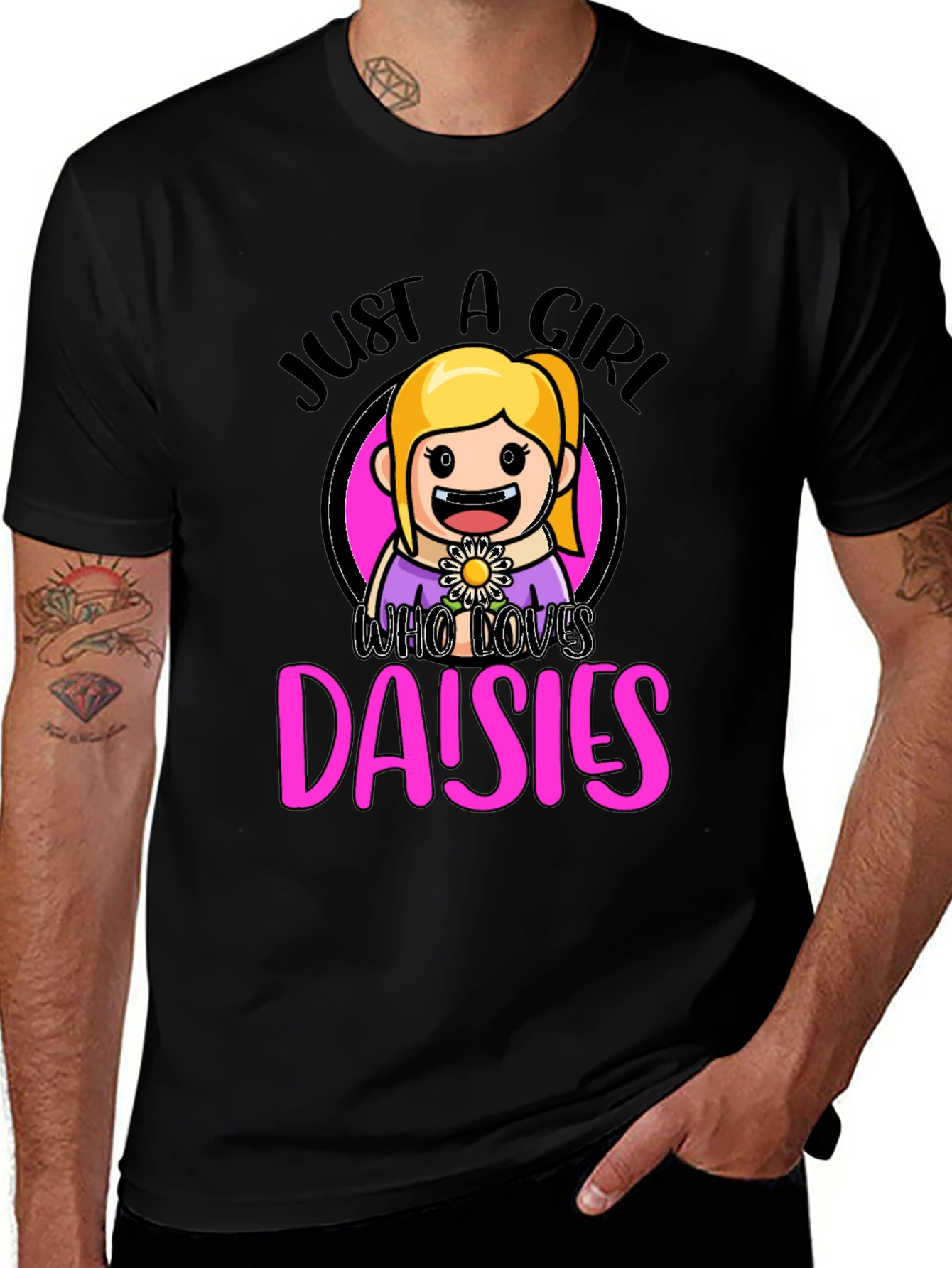 Just a Girl Who Loves Daisies Graphic T-Shirt