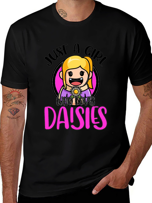 Just a Girl Who Loves Daisies Graphic T-Shirt