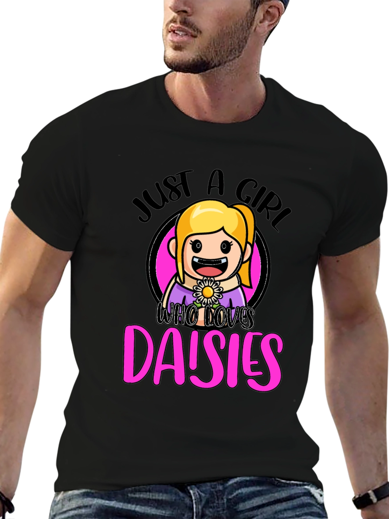 Just a Girl Who Loves Daisies Graphic T-Shirt