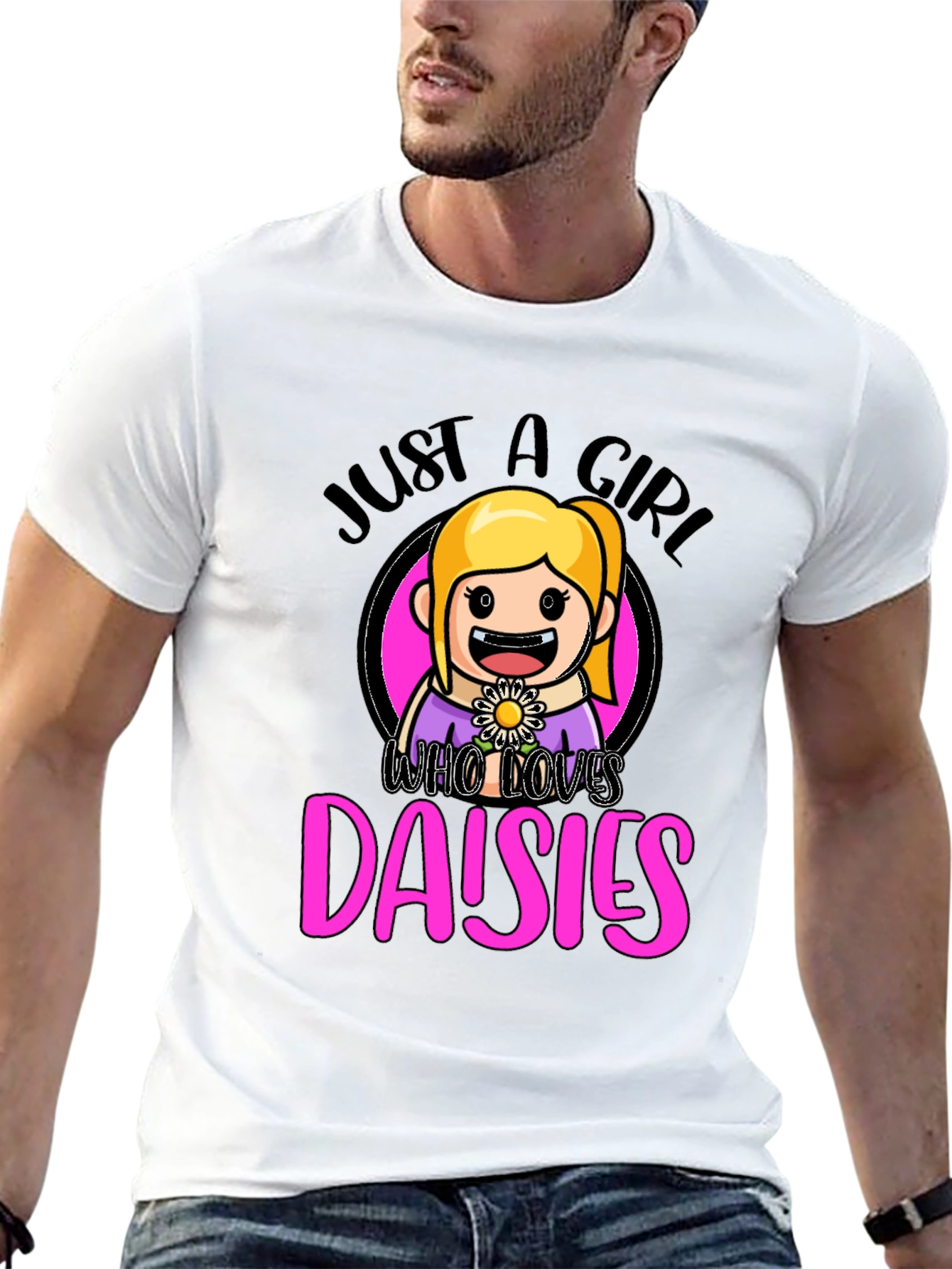 Just a Girl Who Loves Daisies Graphic T-Shirt