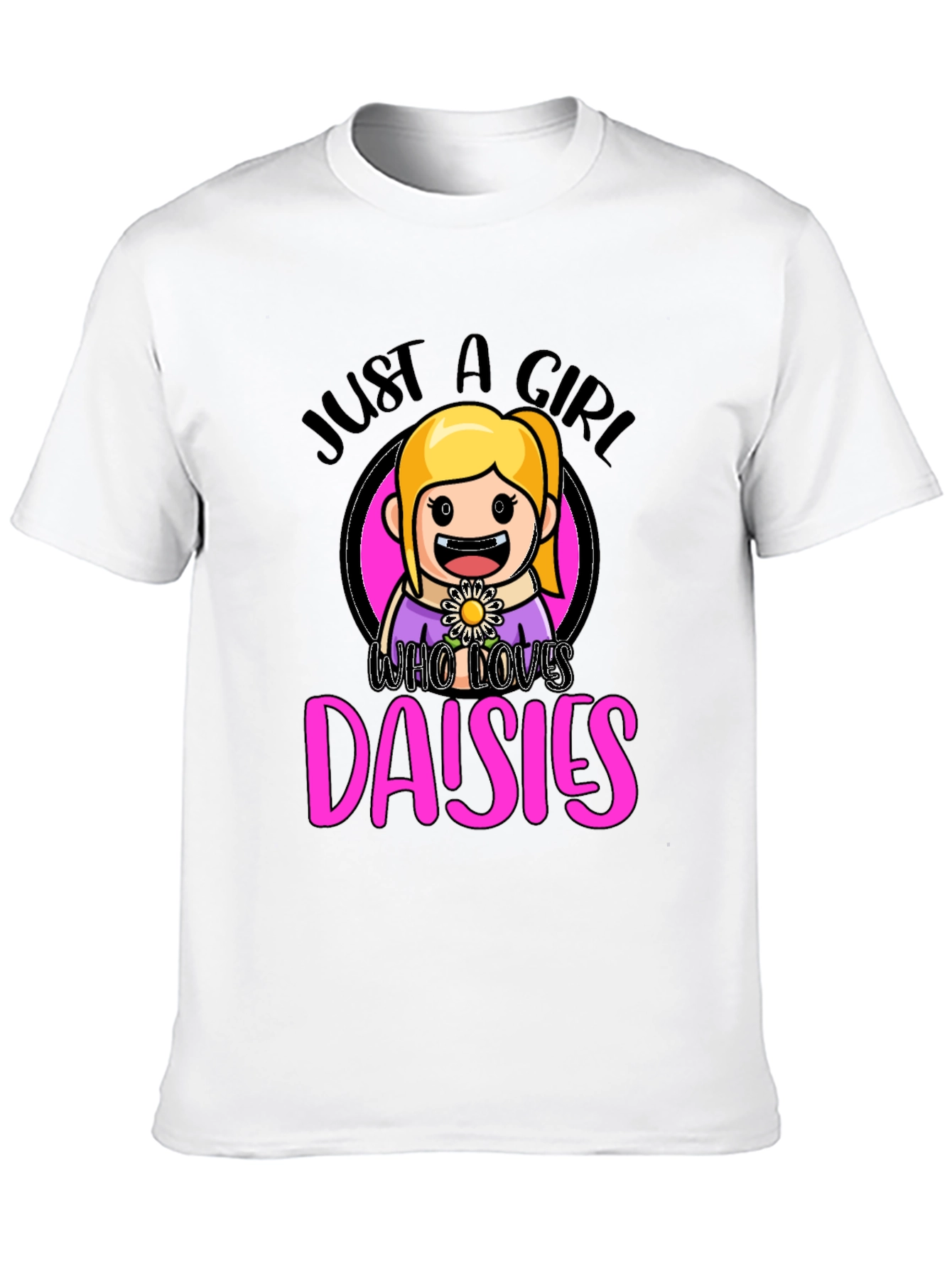 Just a Girl Who Loves Daisies Graphic T-Shirt
