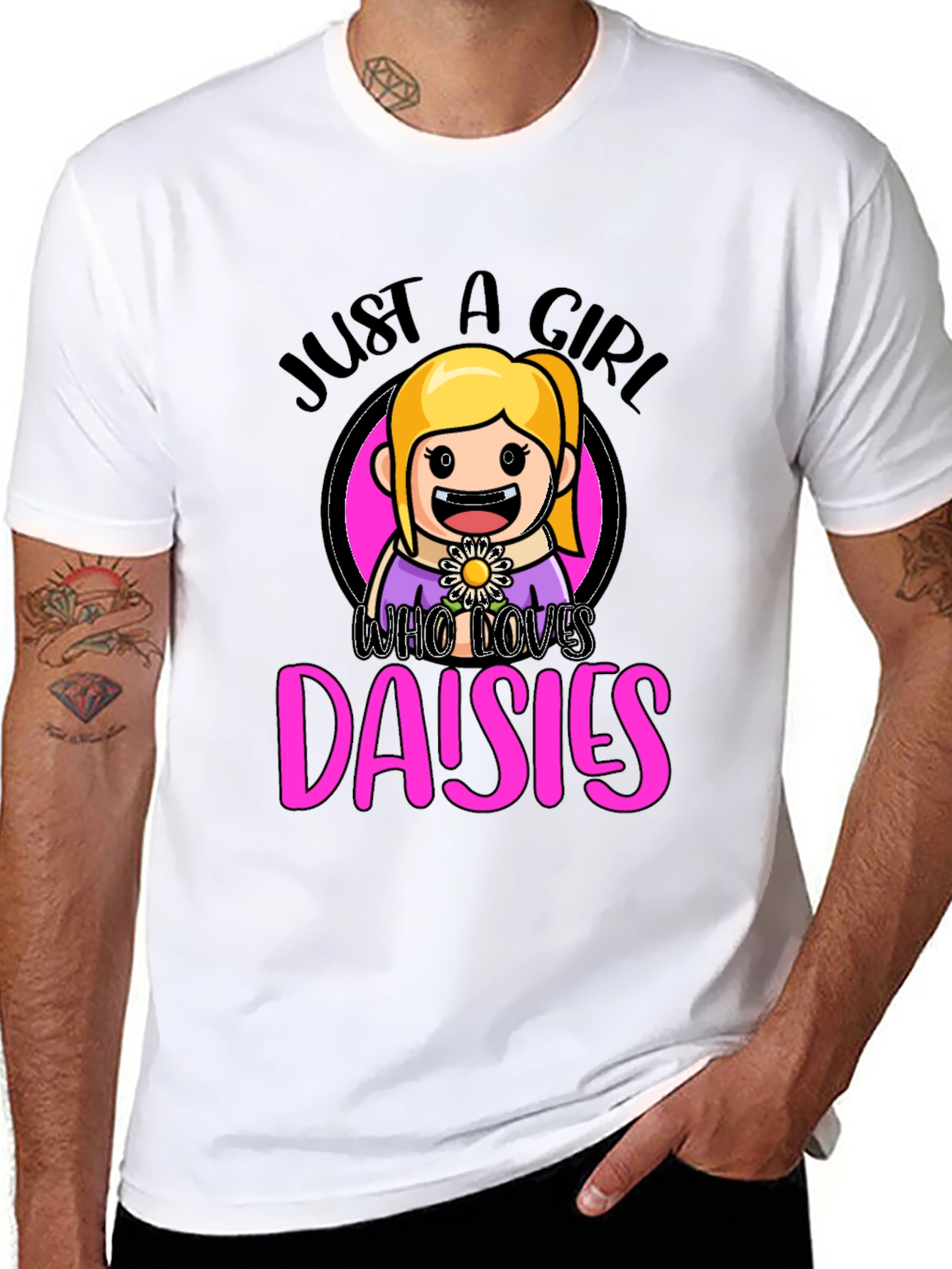Just a Girl Who Loves Daisies Graphic T-Shirt