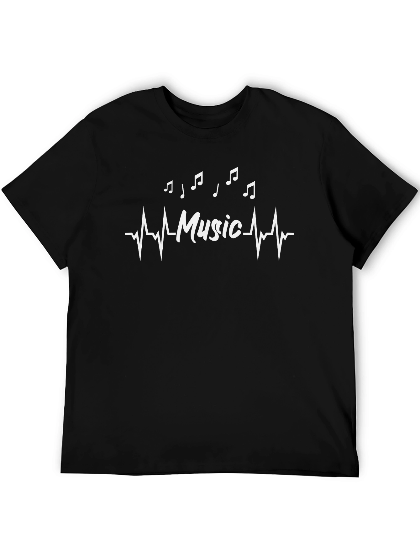 Music is Life T-Shirt - ECG Heartbeat Design