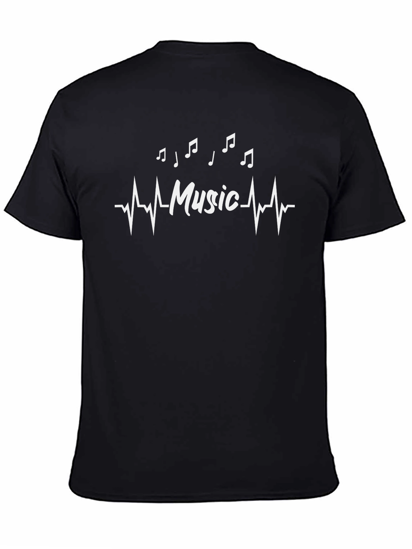 Music is Life T-Shirt - ECG Heartbeat Design