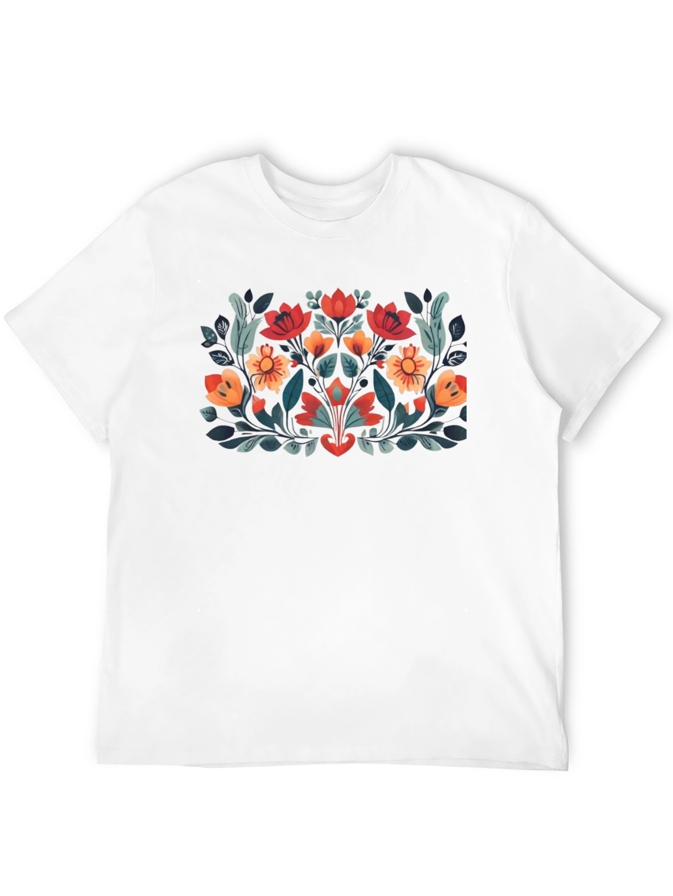 Floral Graphic Tee - Stylish Black T-Shirt