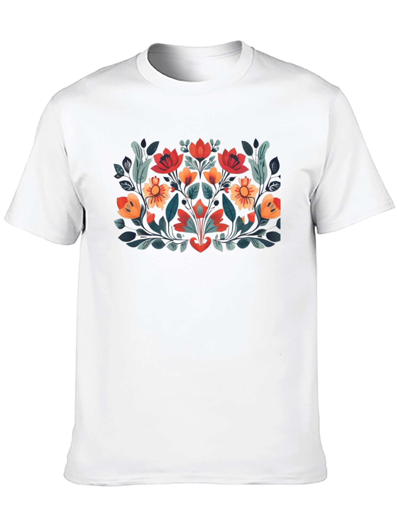 Floral Graphic Tee - Stylish Black T-Shirt
