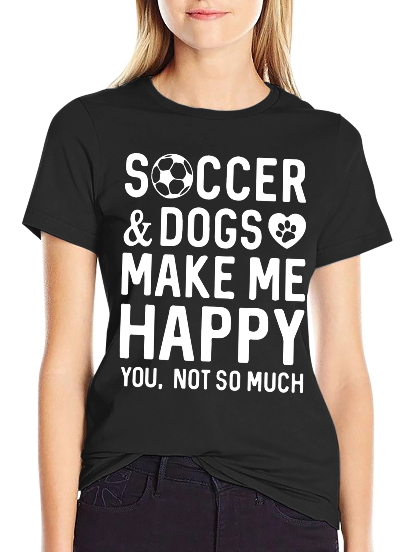 Soccer and Dogs Make Me Happy Graphic Tee