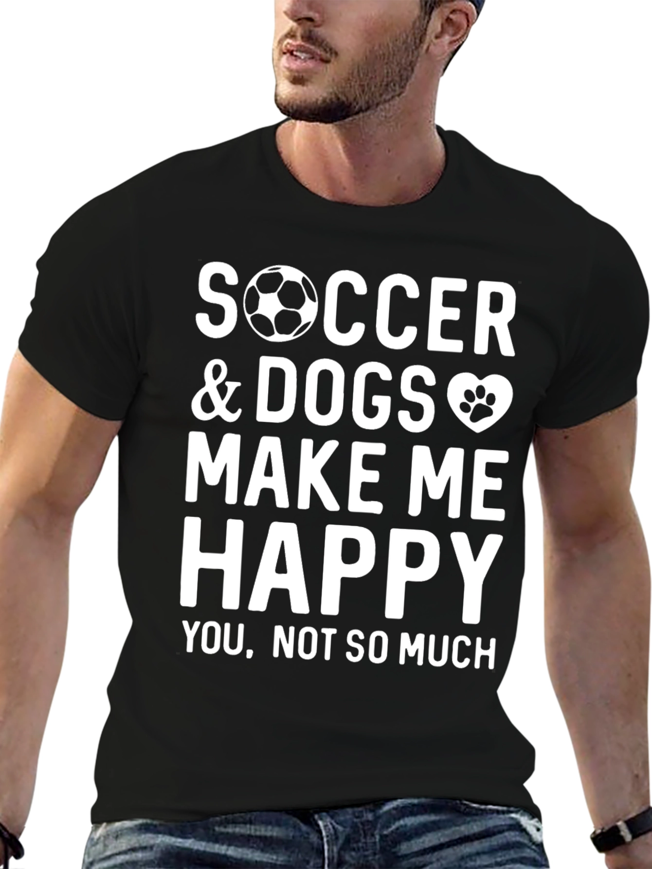 Soccer and Dogs Make Me Happy Graphic Tee