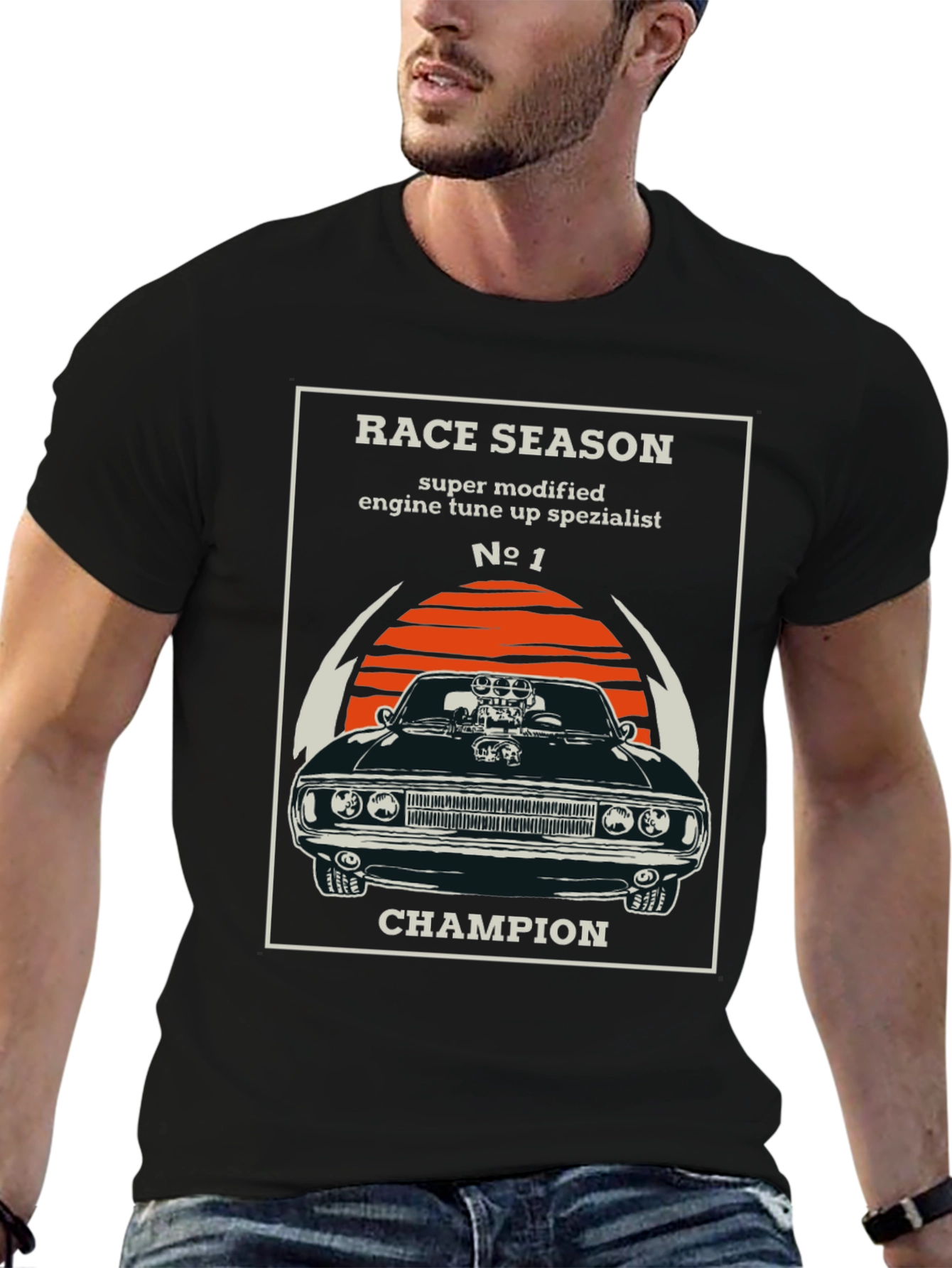 Race Season Champion Car Graphic T-Shirt