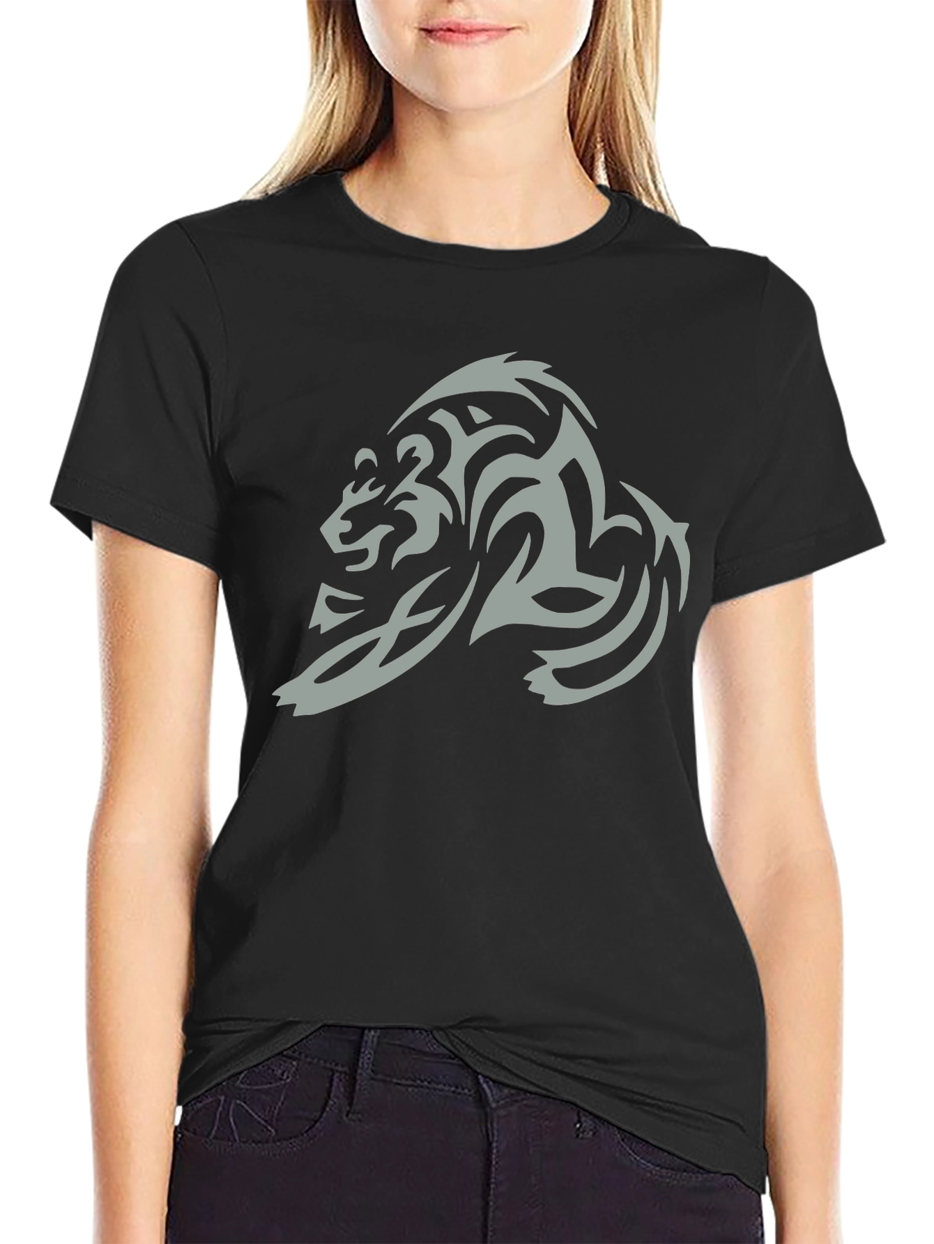 Tribal Bear Graphic Tee - Black