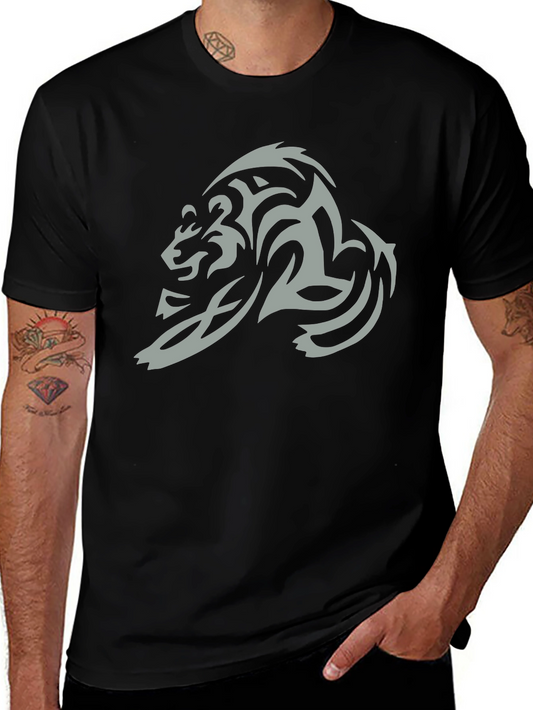 Tribal Bear Graphic Tee - Black