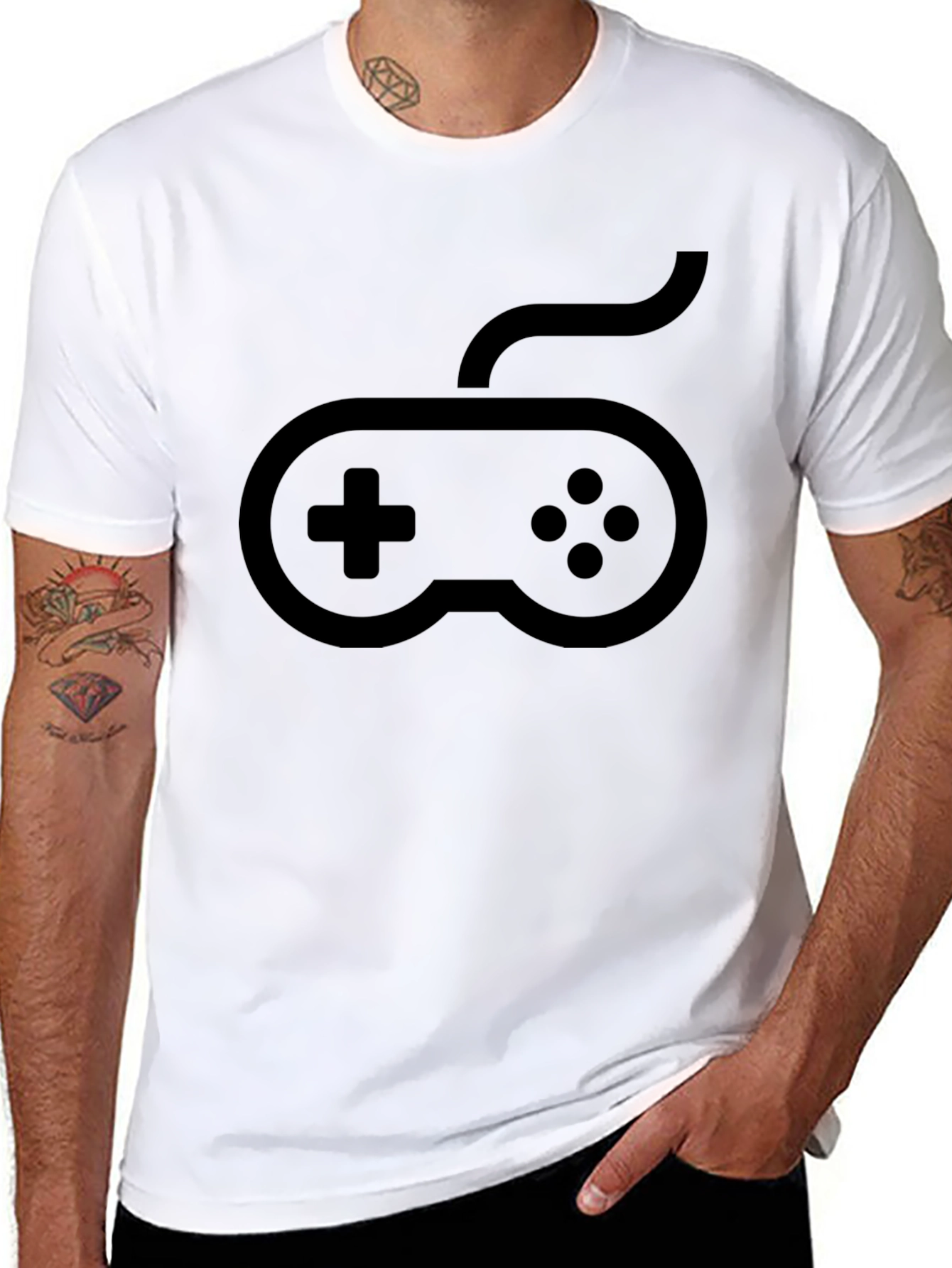 Gaming Controller Graphic T-Shirt - Black