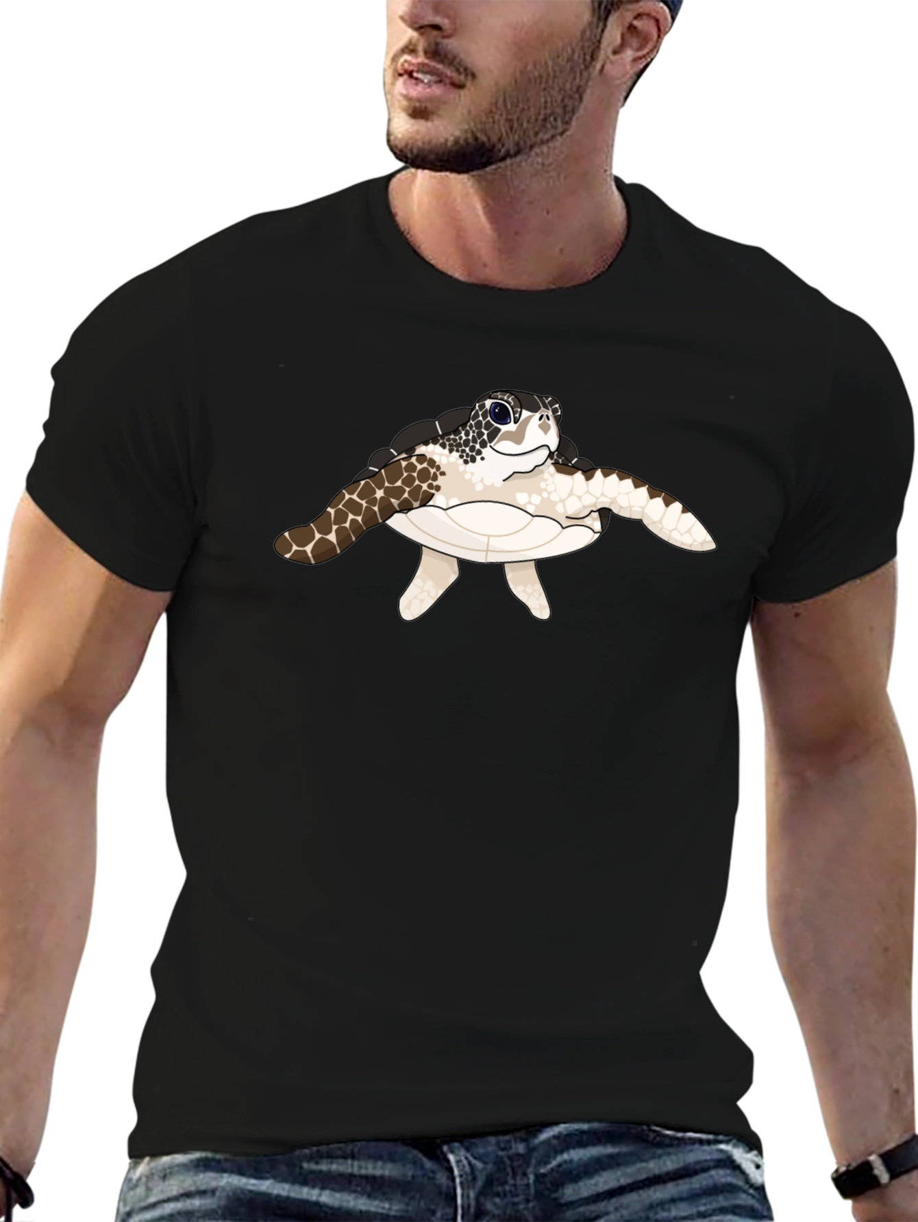 Turtle Graphic T-Shirt - Stylish Black Tee