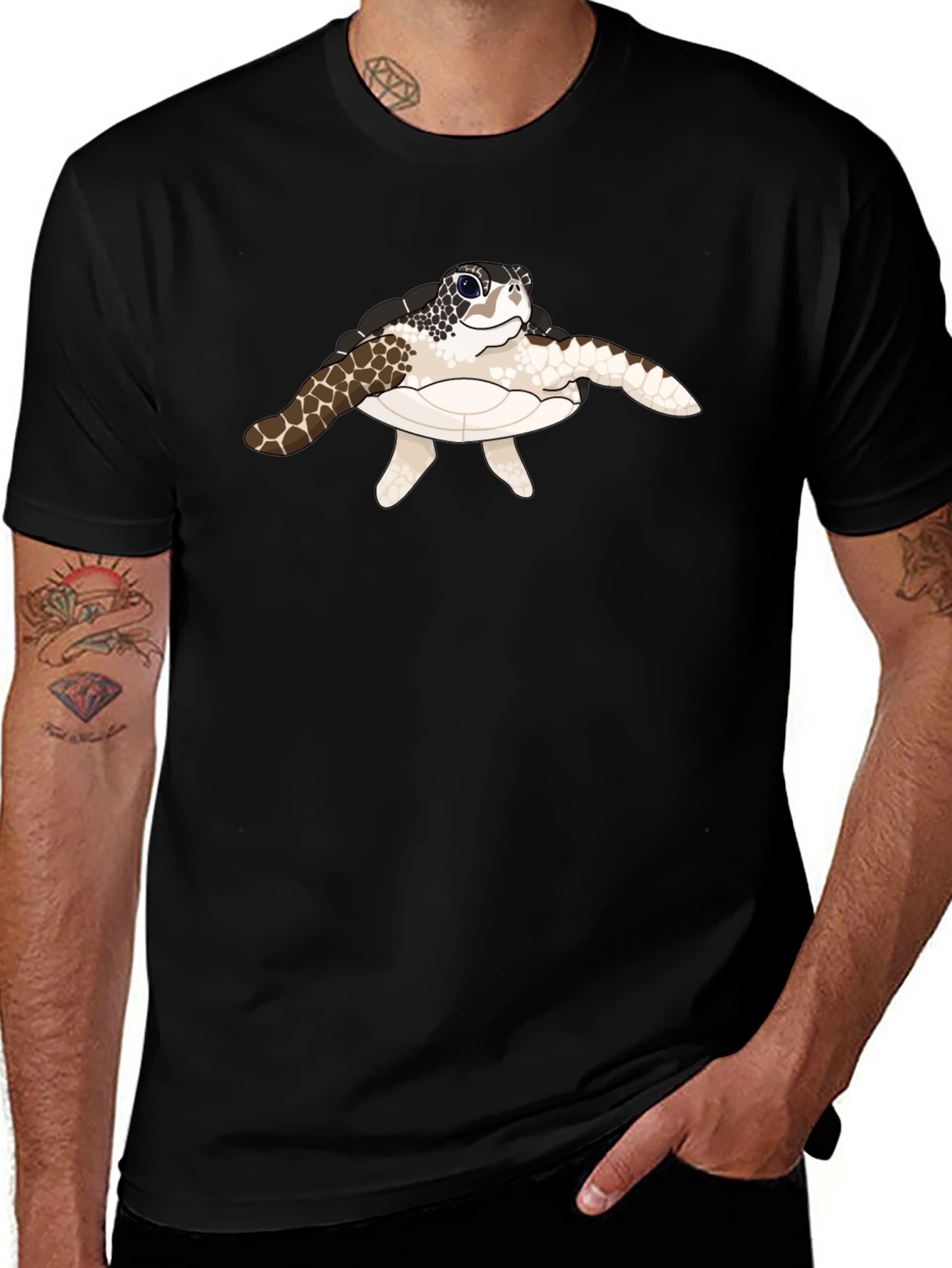 Turtle Graphic T-Shirt - Stylish Black Tee