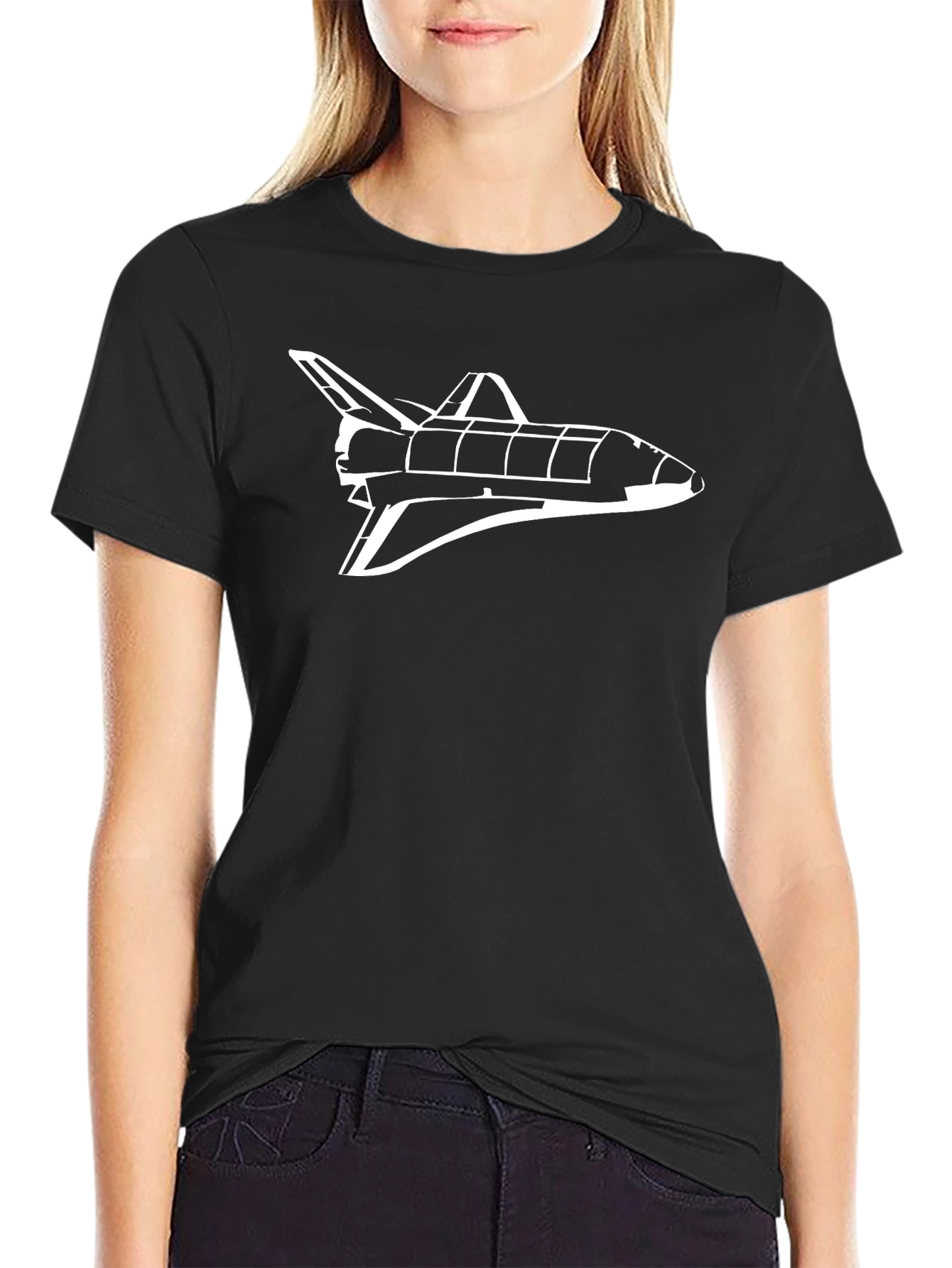Space Shuttle Graphic T-Shirt - Black
