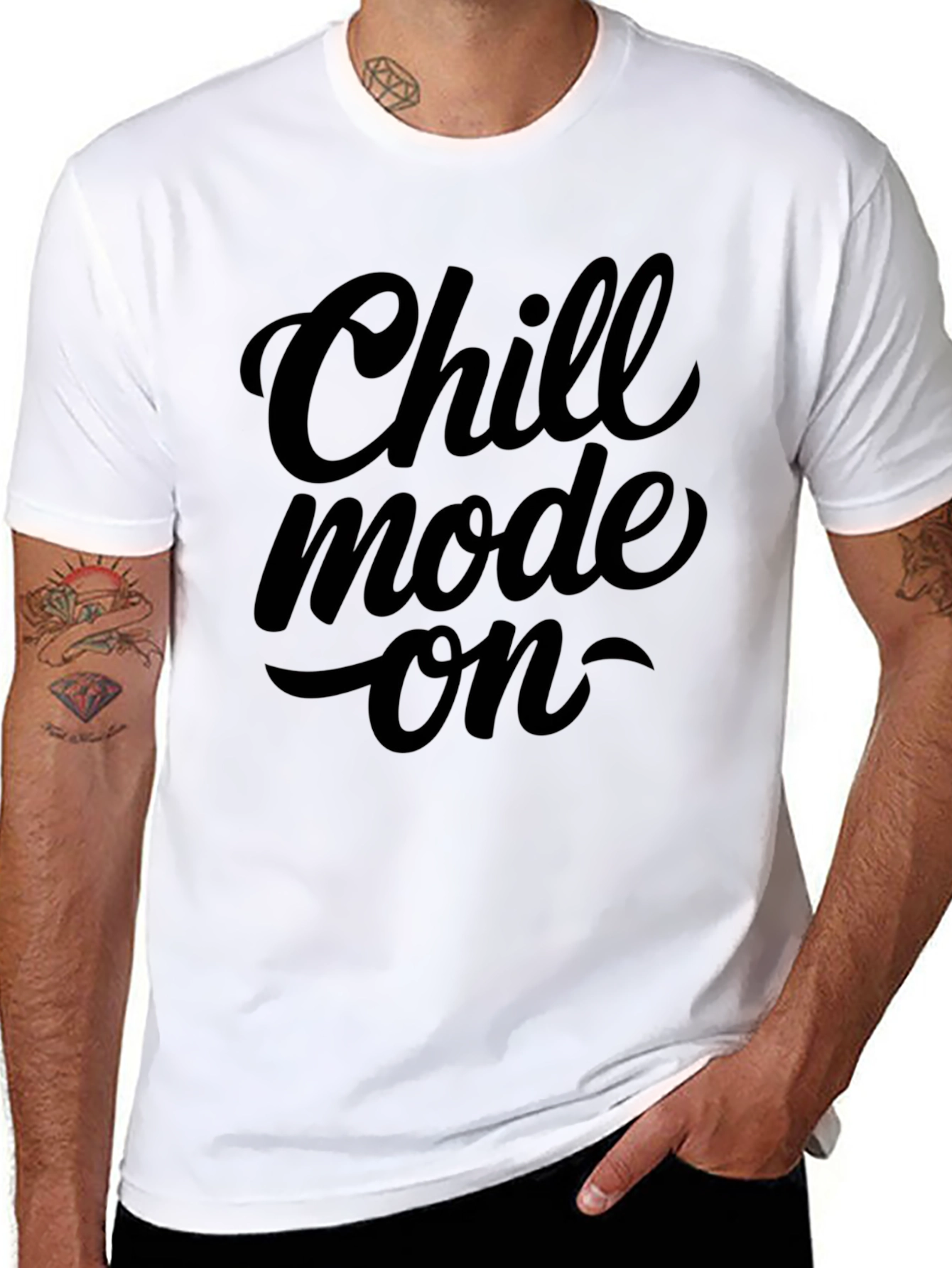 Chill Mode On Black Graphic T-Shirt
