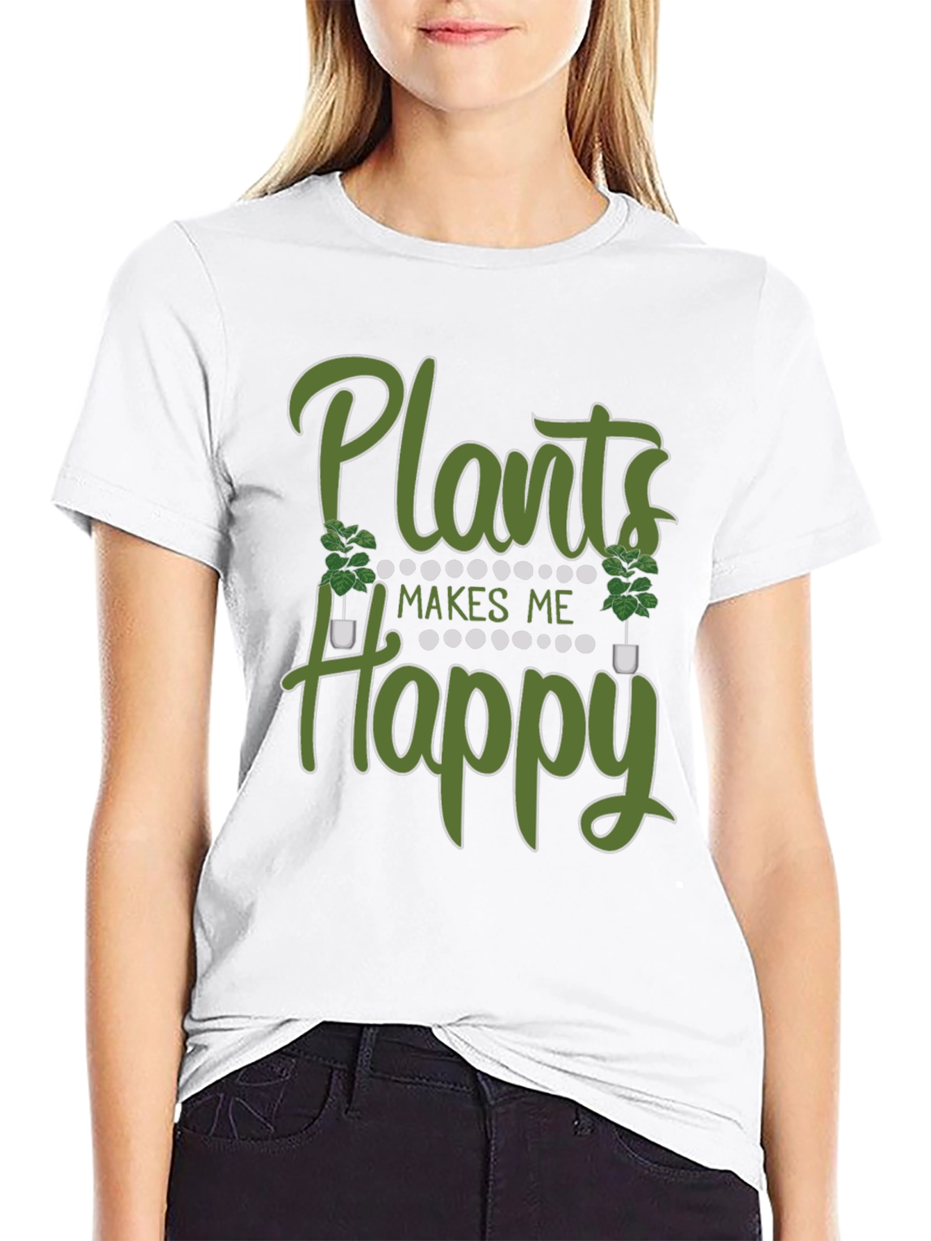 Plants Make Me Happy Graphic T-Shirt