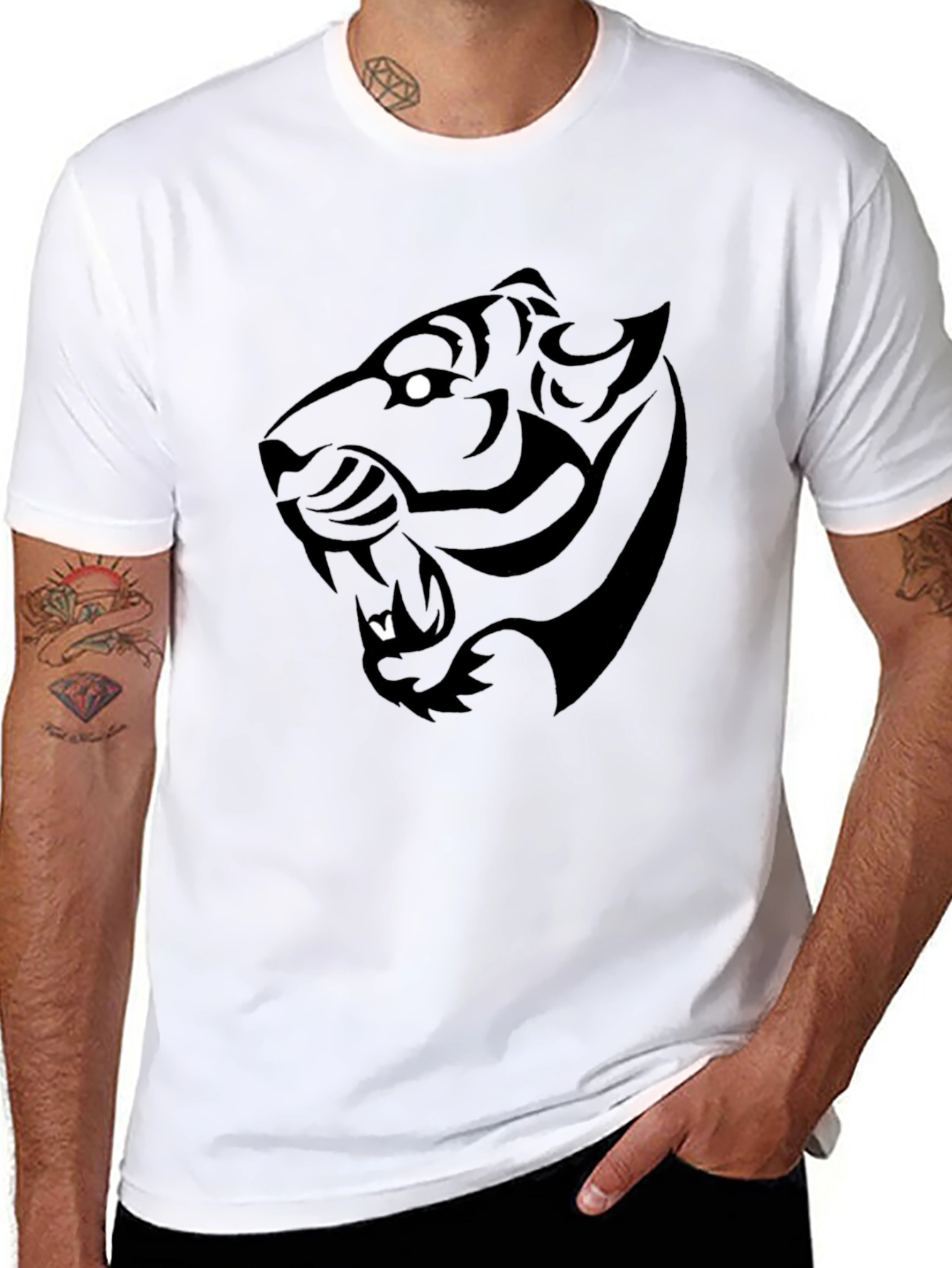 Black Tiger Graphic Tee - Bold Style