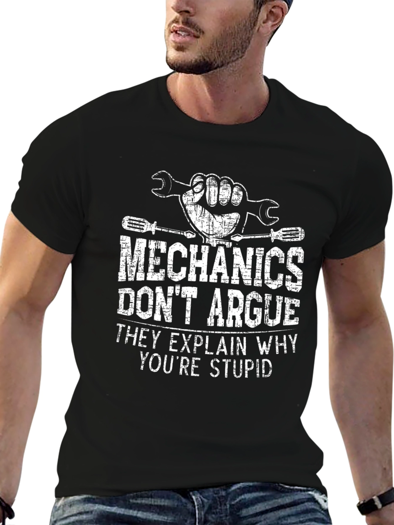 Mechanics Dont Argue Black T-Shirt