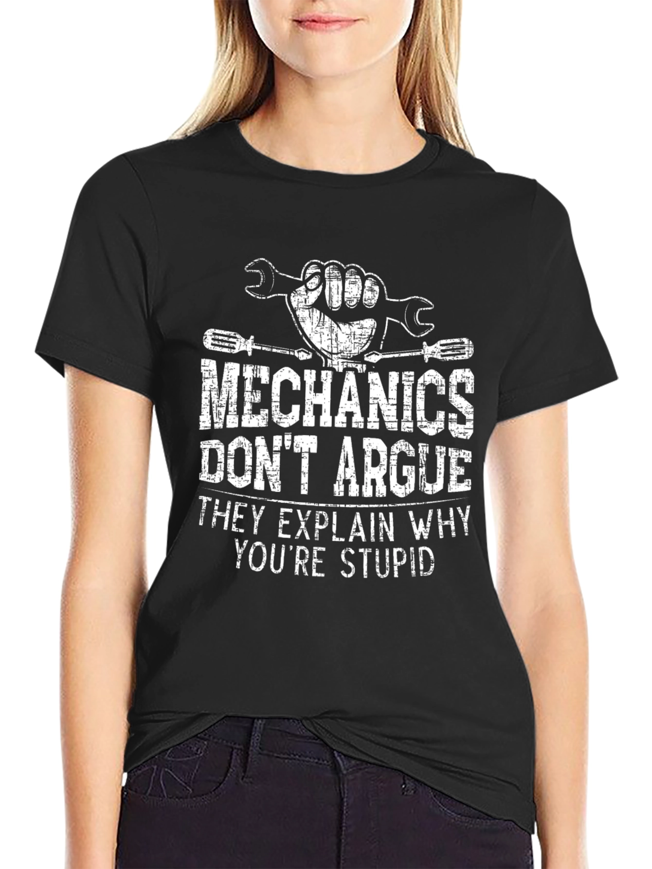 Mechanics Dont Argue Black T-Shirt