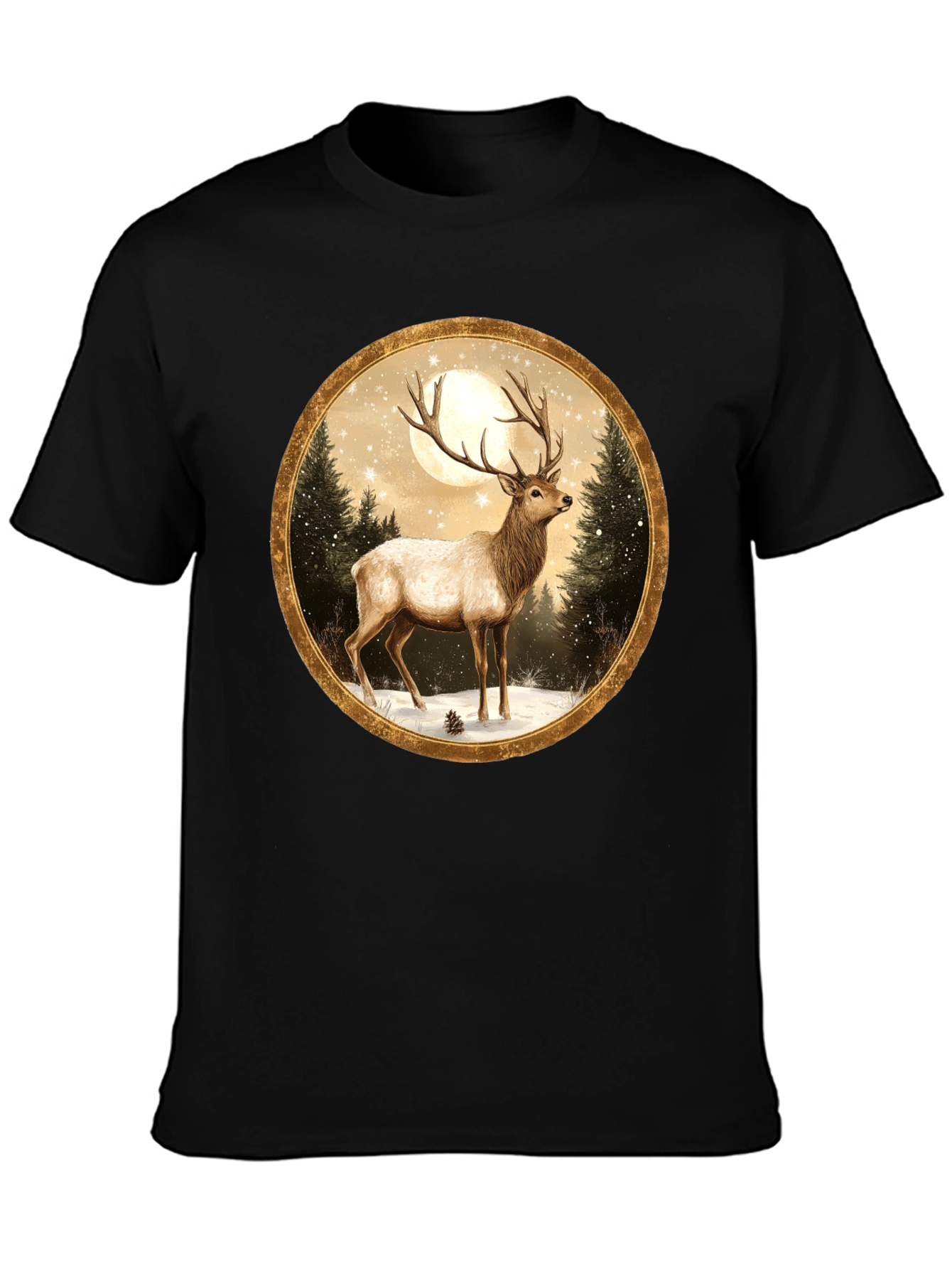 Elk Winter Scene Graphic Tee
