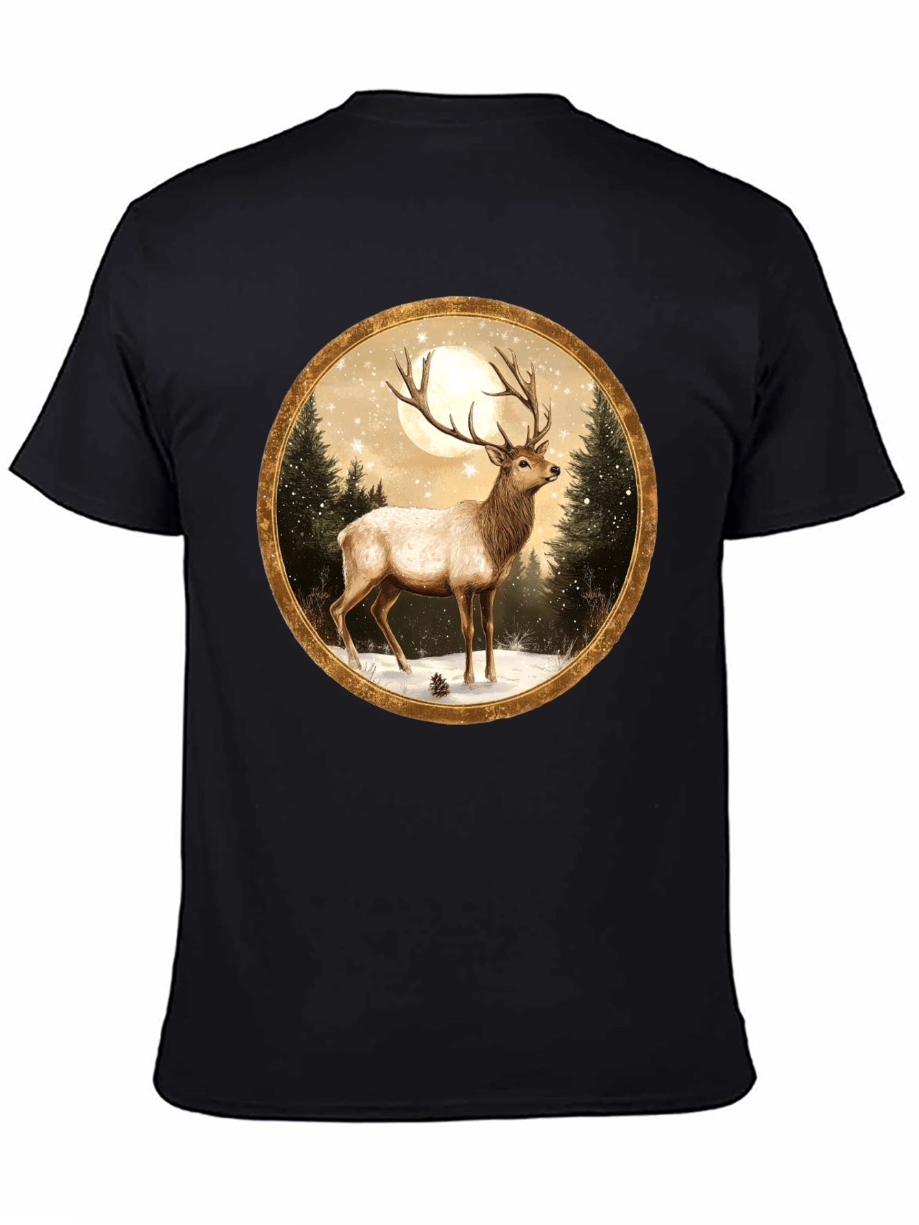 Elk Winter Scene Graphic Tee