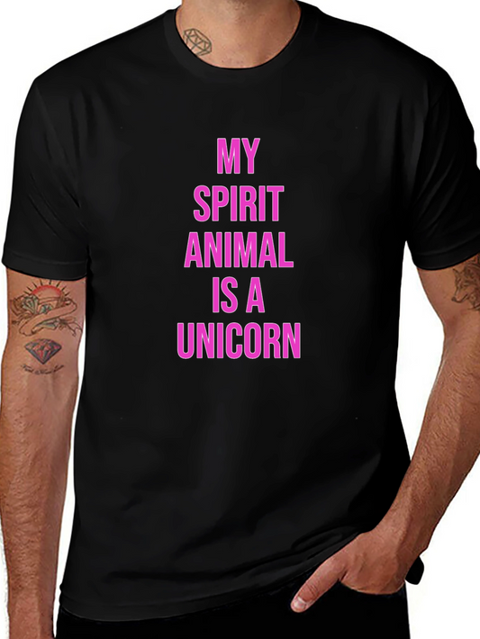 Unicorn Spirit Animal Graphic Tee - Black