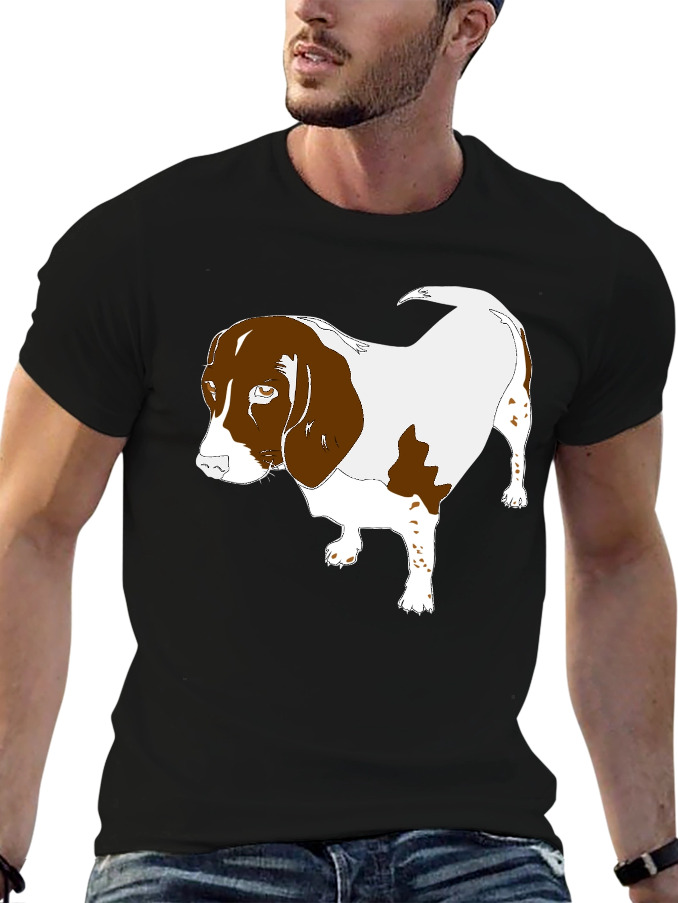 Beagle Dog Graphic Black T-Shirt
