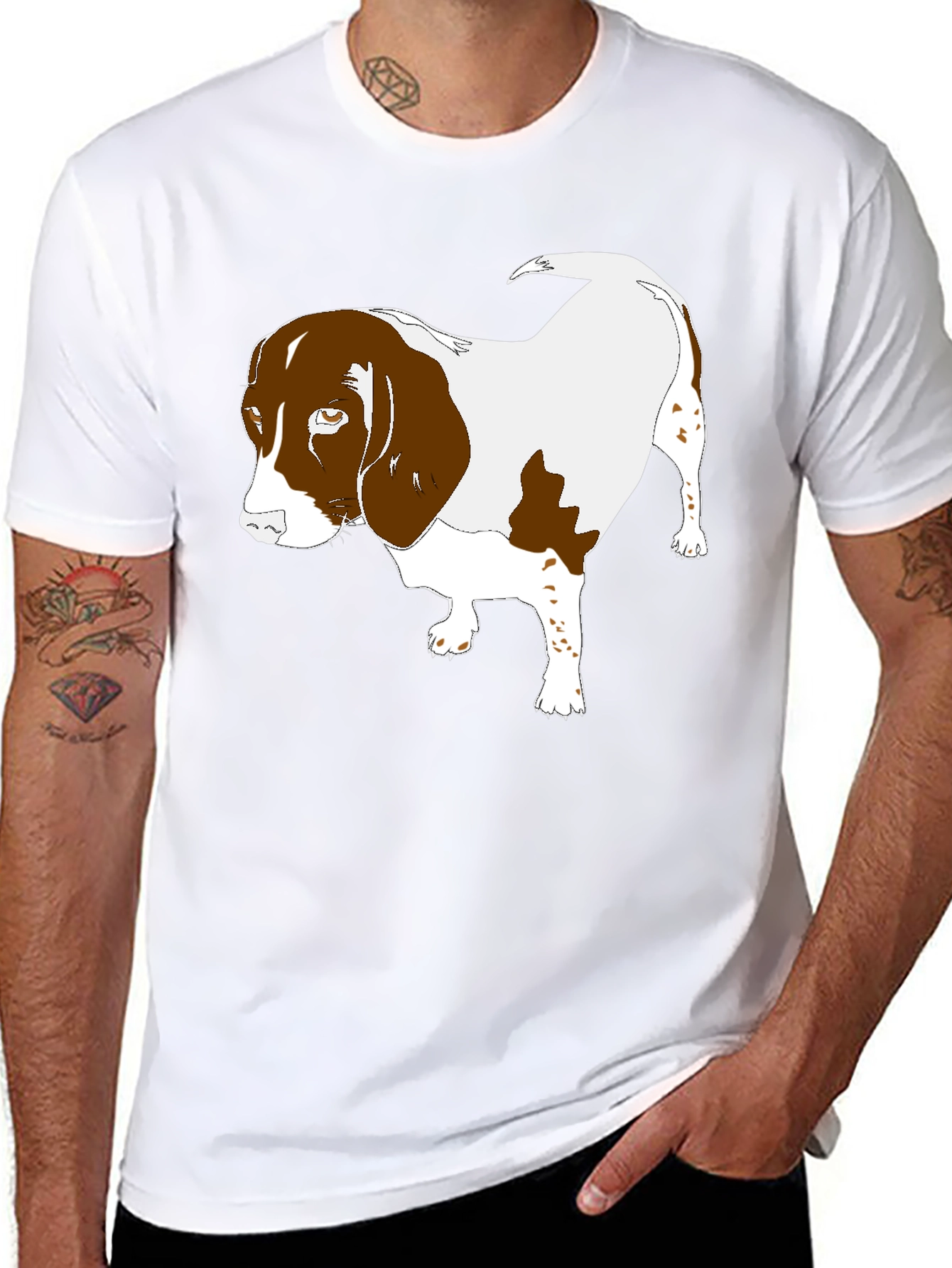Beagle Dog Graphic Black T-Shirt