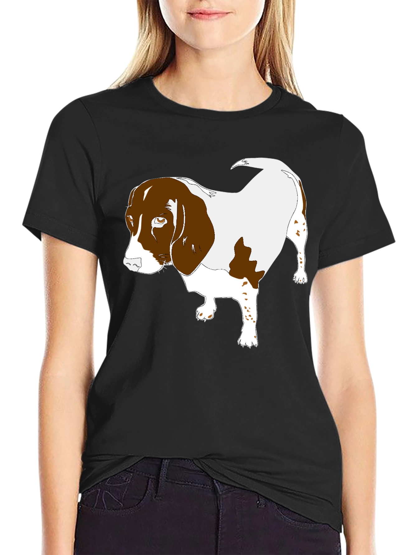 Beagle Dog Graphic Black T-Shirt