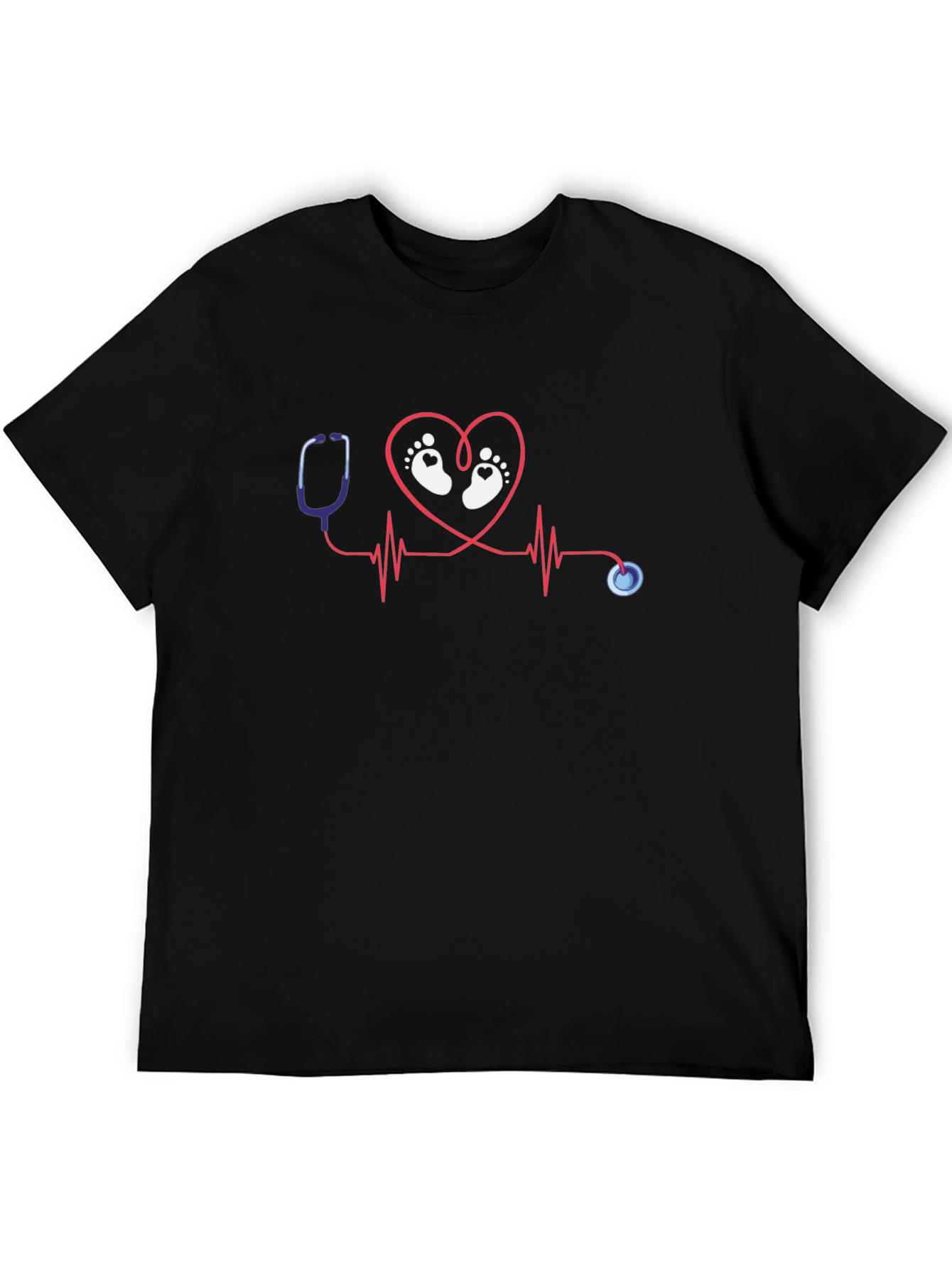 Nurse Heartbeat Baby Feet T-Shirt