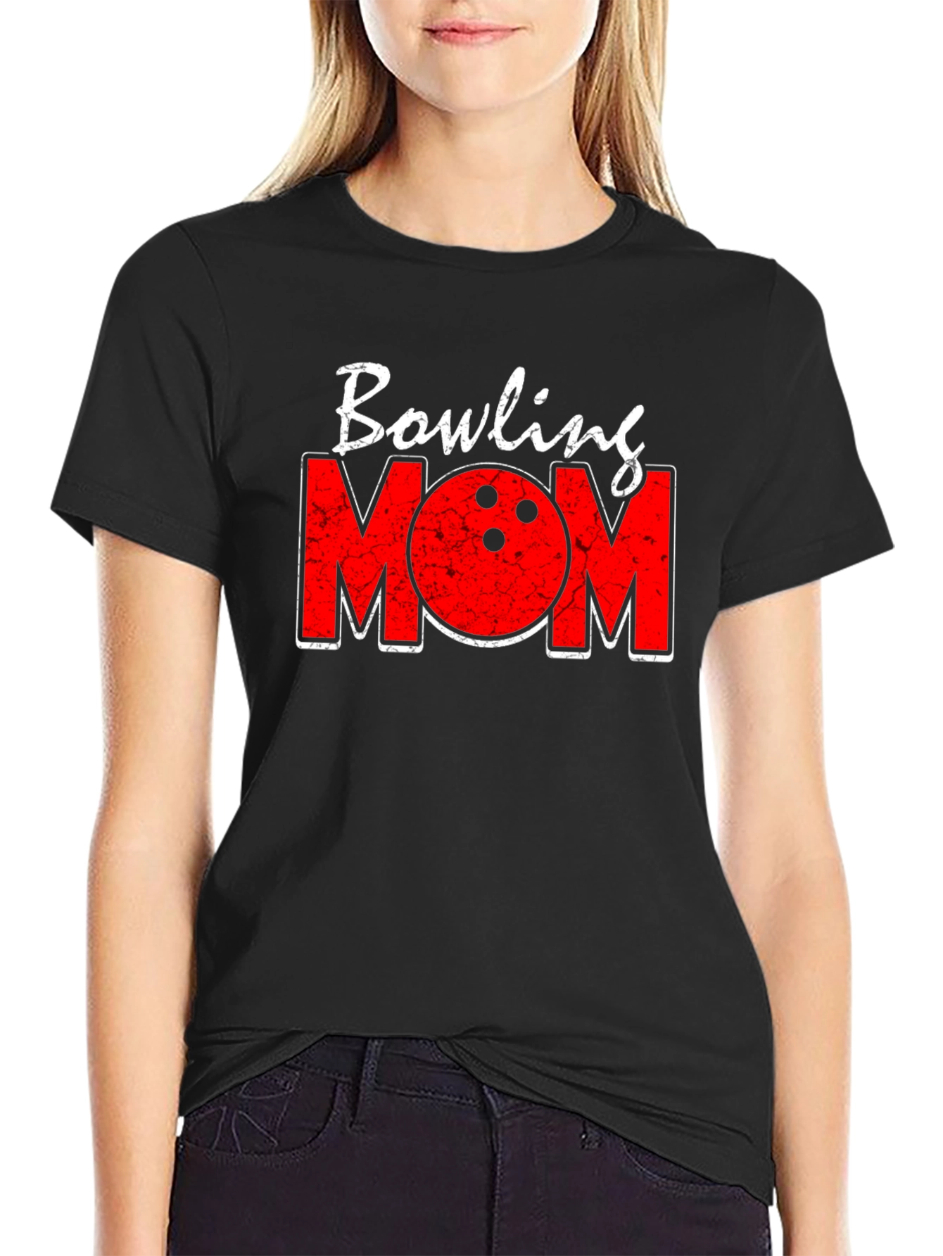 Bowling Mom Graphic T-Shirt - Black Tee