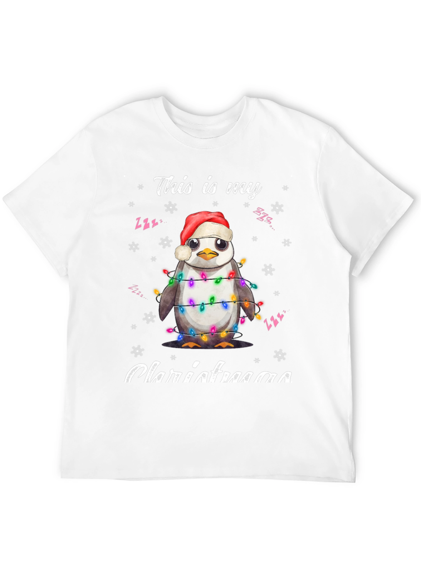 Penguin Christmas Lights T-Shirt Holiday Tee