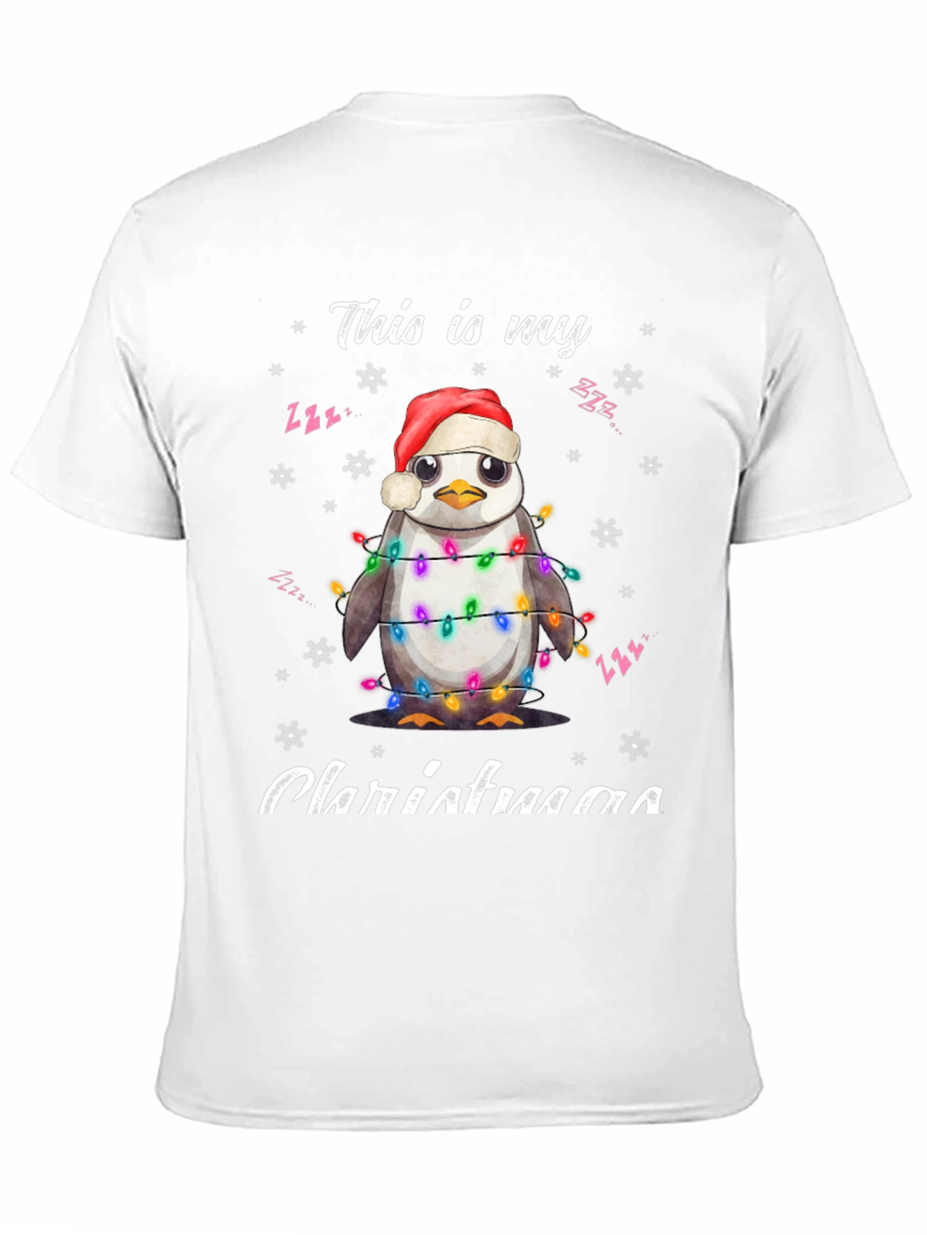 Penguin Christmas Lights T-Shirt Holiday Tee