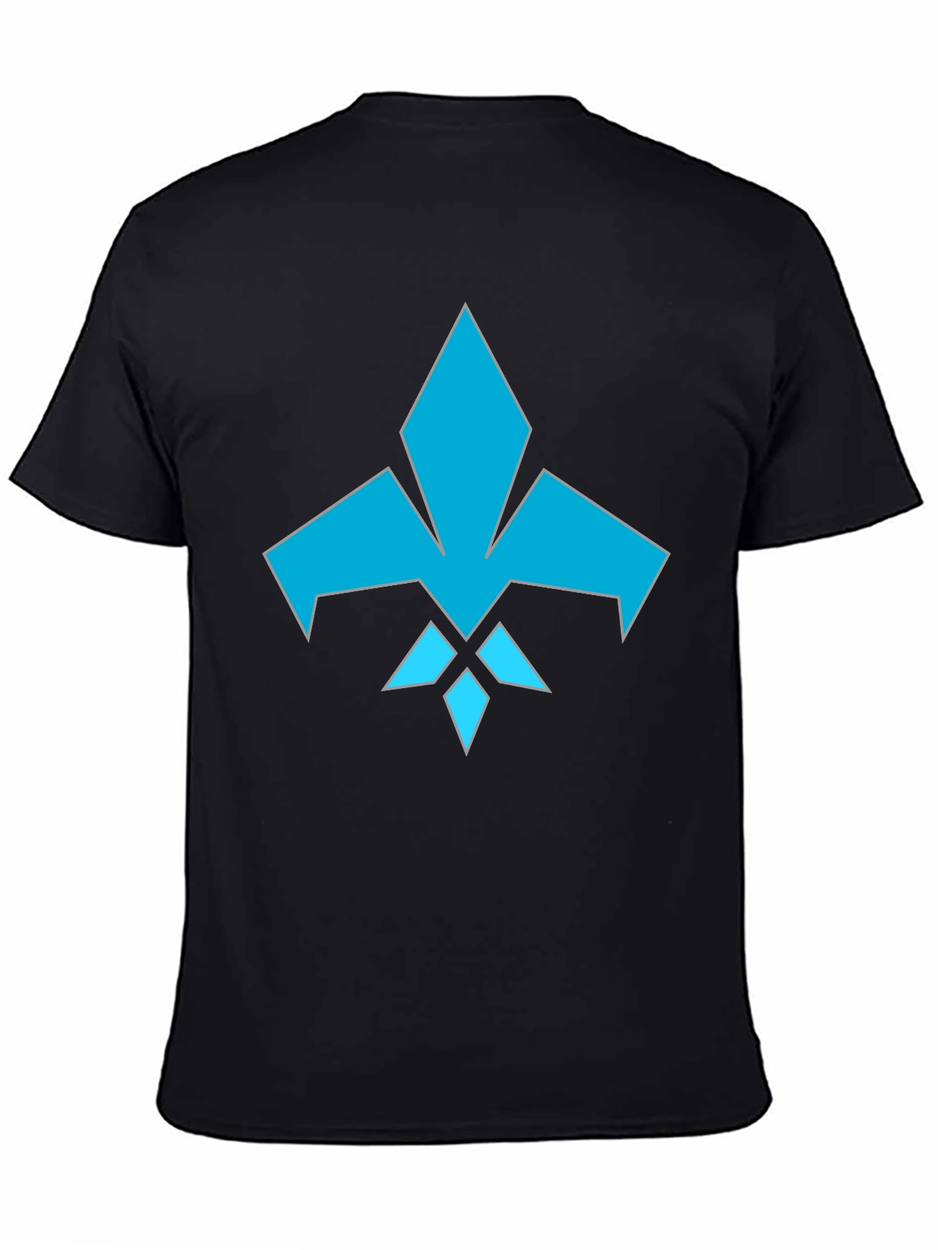 Mens Black Tee with Abstract Blue Graphic Design