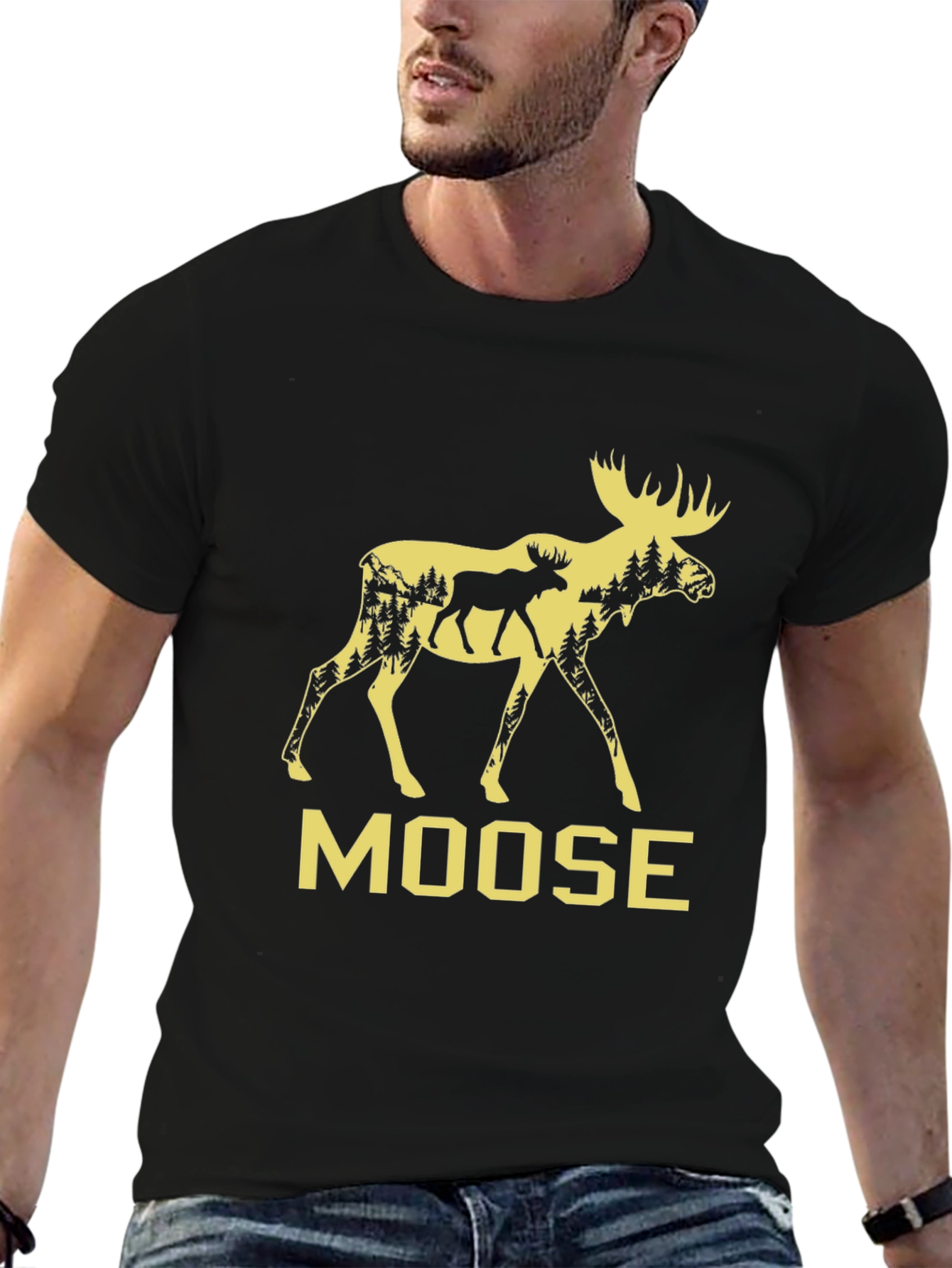 Moose Graphic Tee - Nature Inspired Mens T-Shirt
