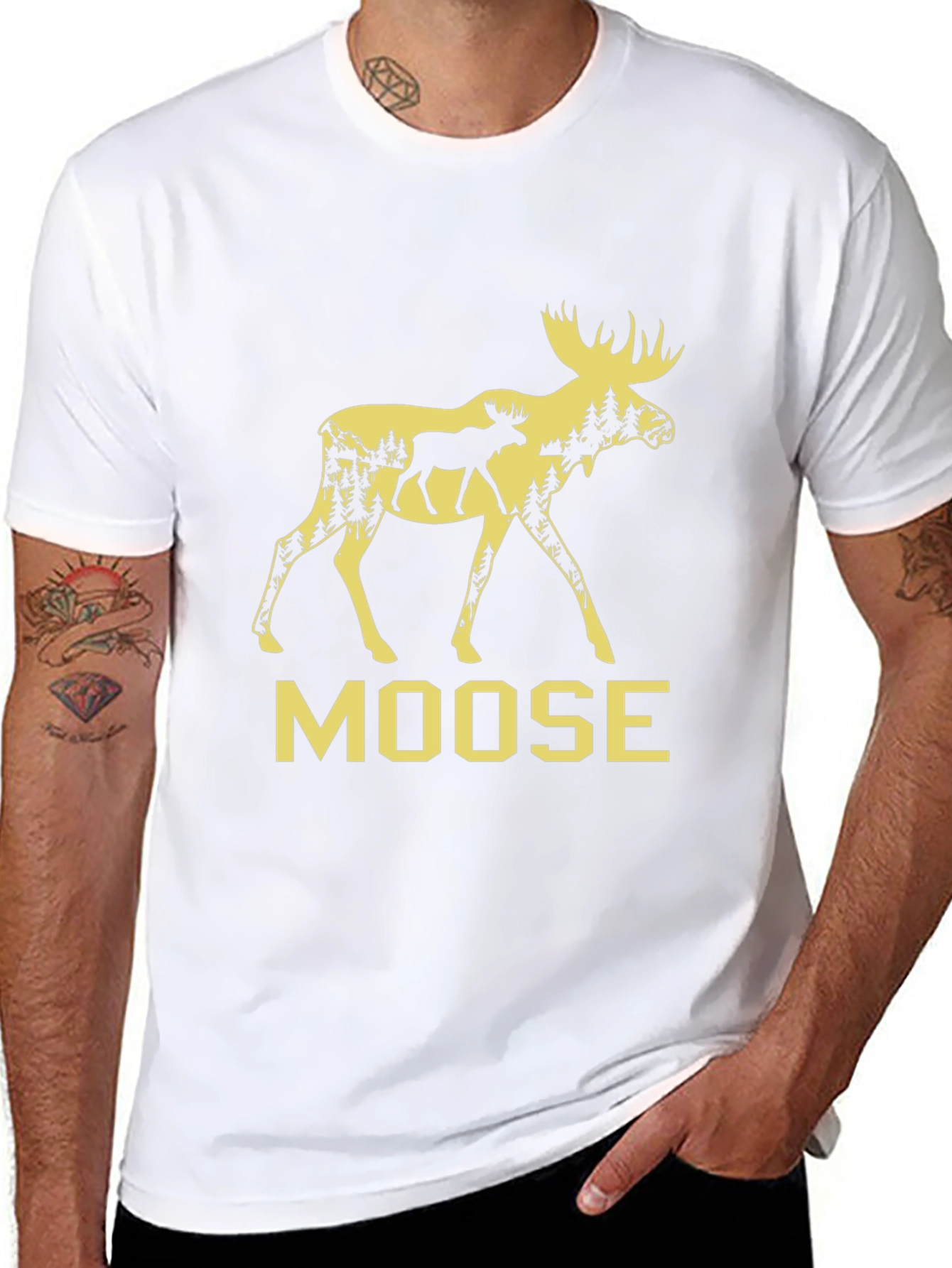 Moose Graphic Tee - Nature Inspired Mens T-Shirt