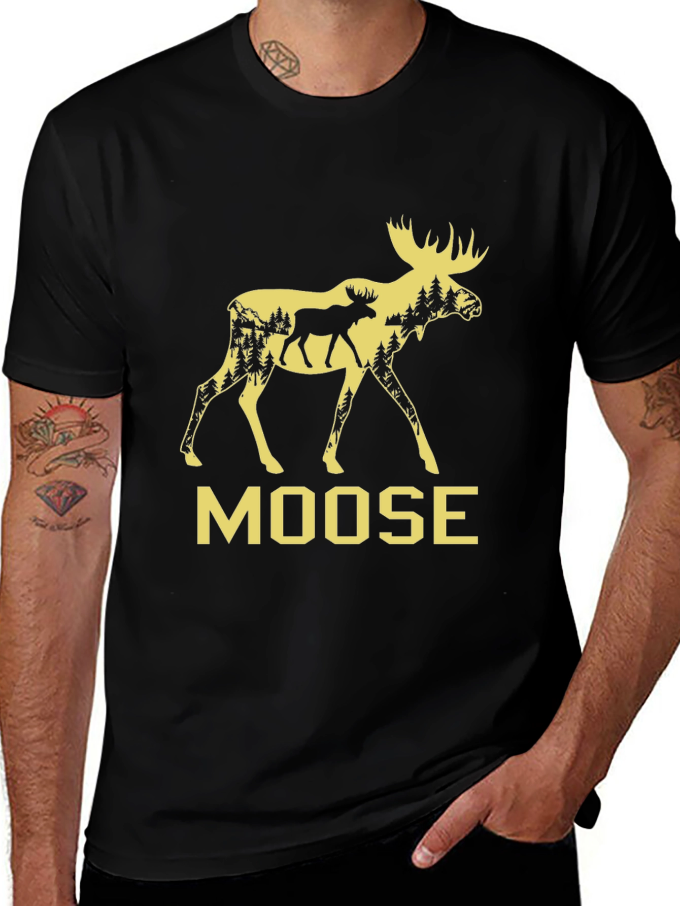Moose Graphic Tee - Nature Inspired Mens T-Shirt
