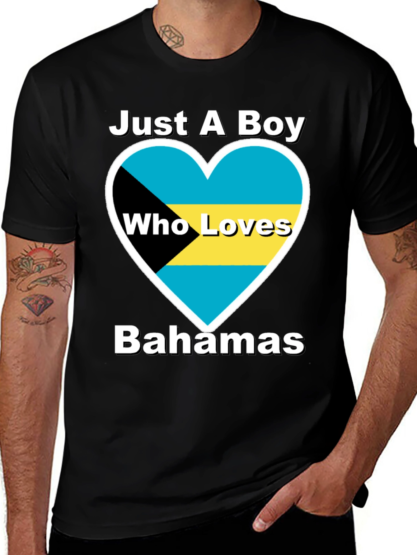 Bahamas Love Heart Graphic T-Shirt