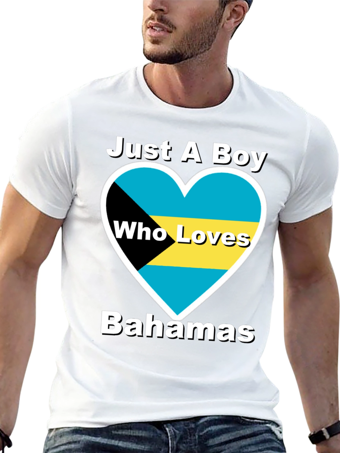 Bahamas Love Heart Graphic T-Shirt