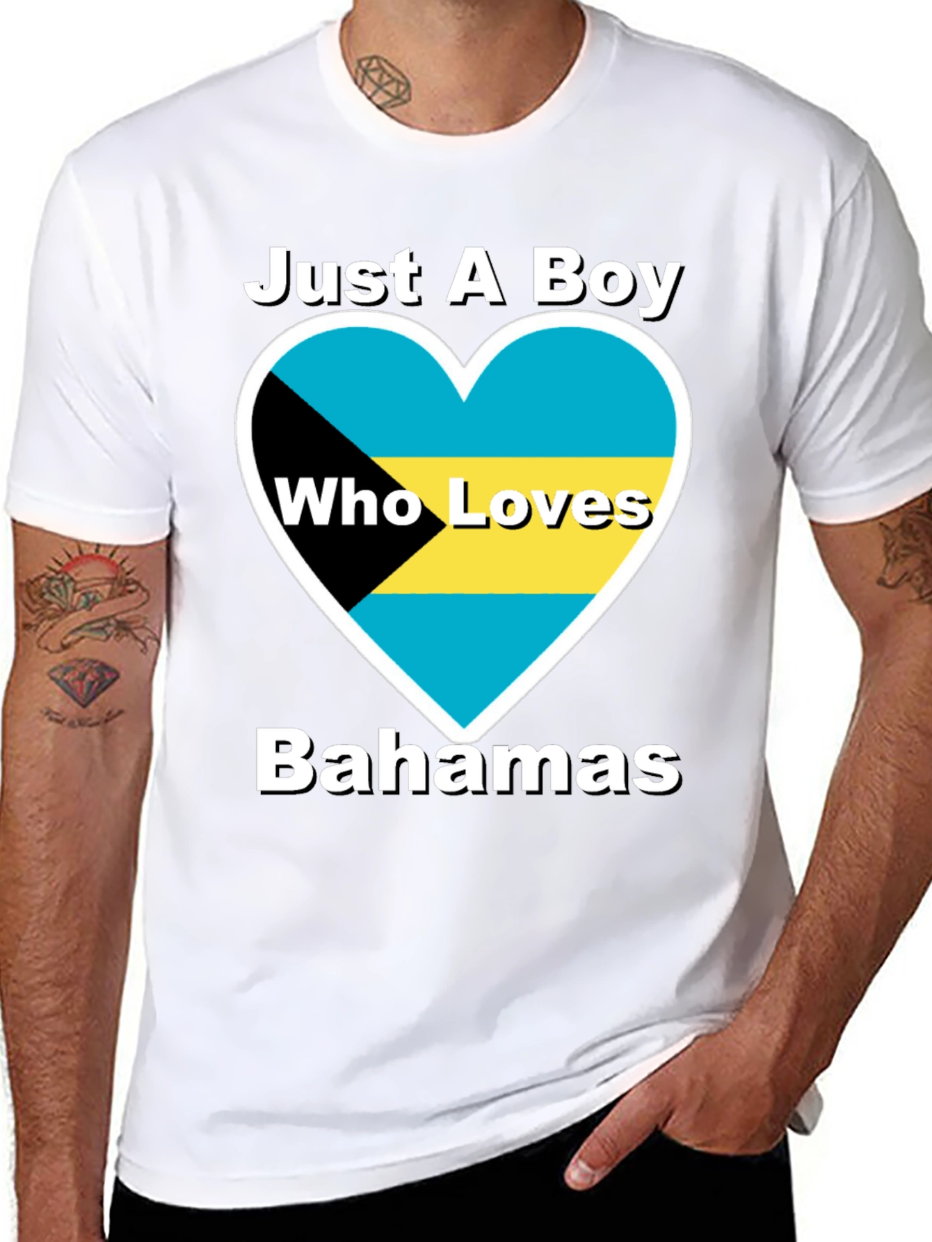 Bahamas Love Heart Graphic T-Shirt